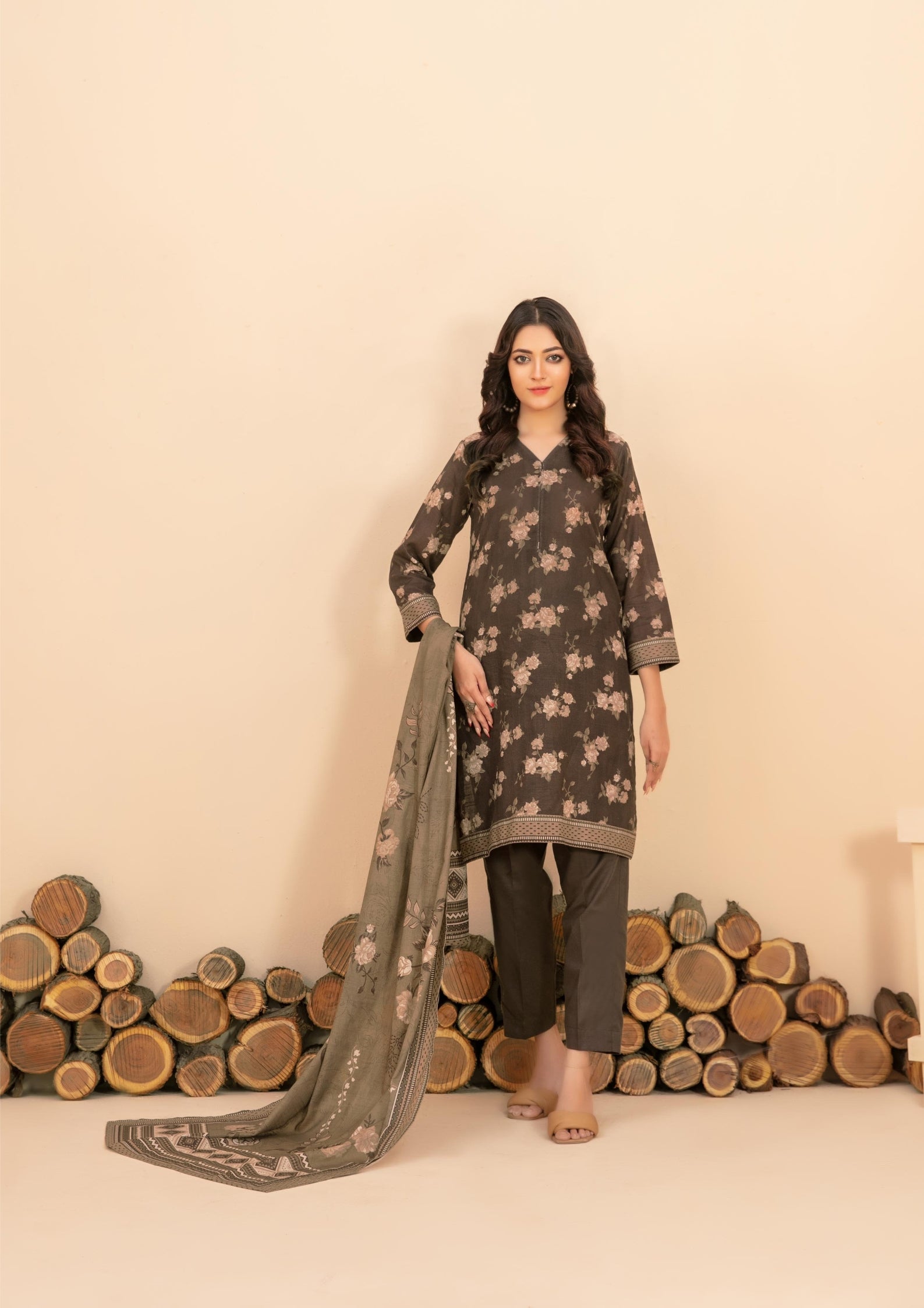 ZARQA - 3-PCS Unstitched Khaddar