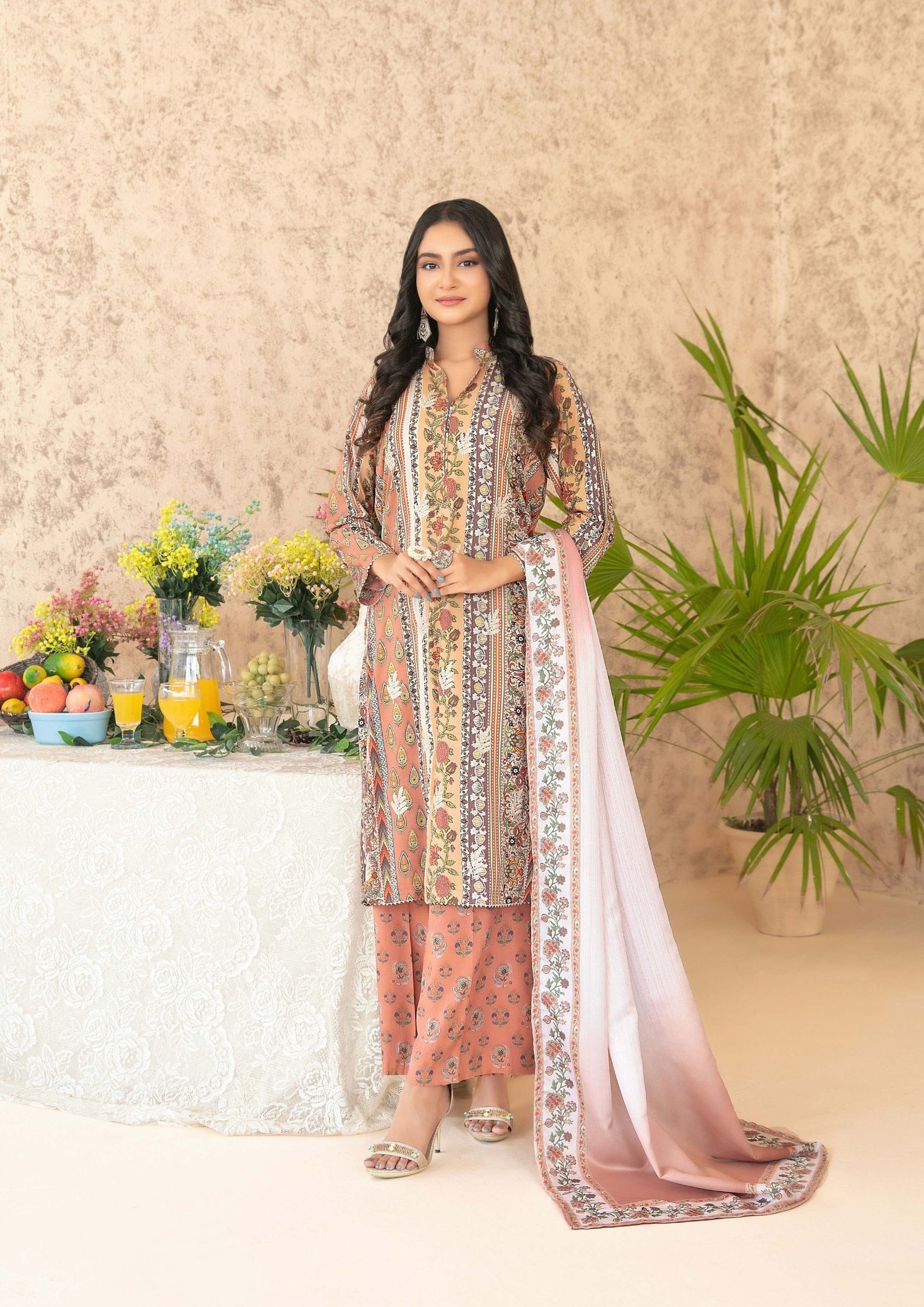 ANCHAL - Unstitched Embroidered Digital Printed Staple