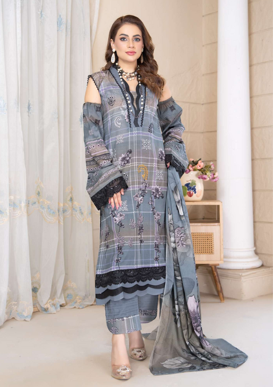 KAJAL - Unstitched 3-Piece Digital Lawn