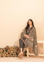 ZARQA - 3-PCS Unstitched Khaddar