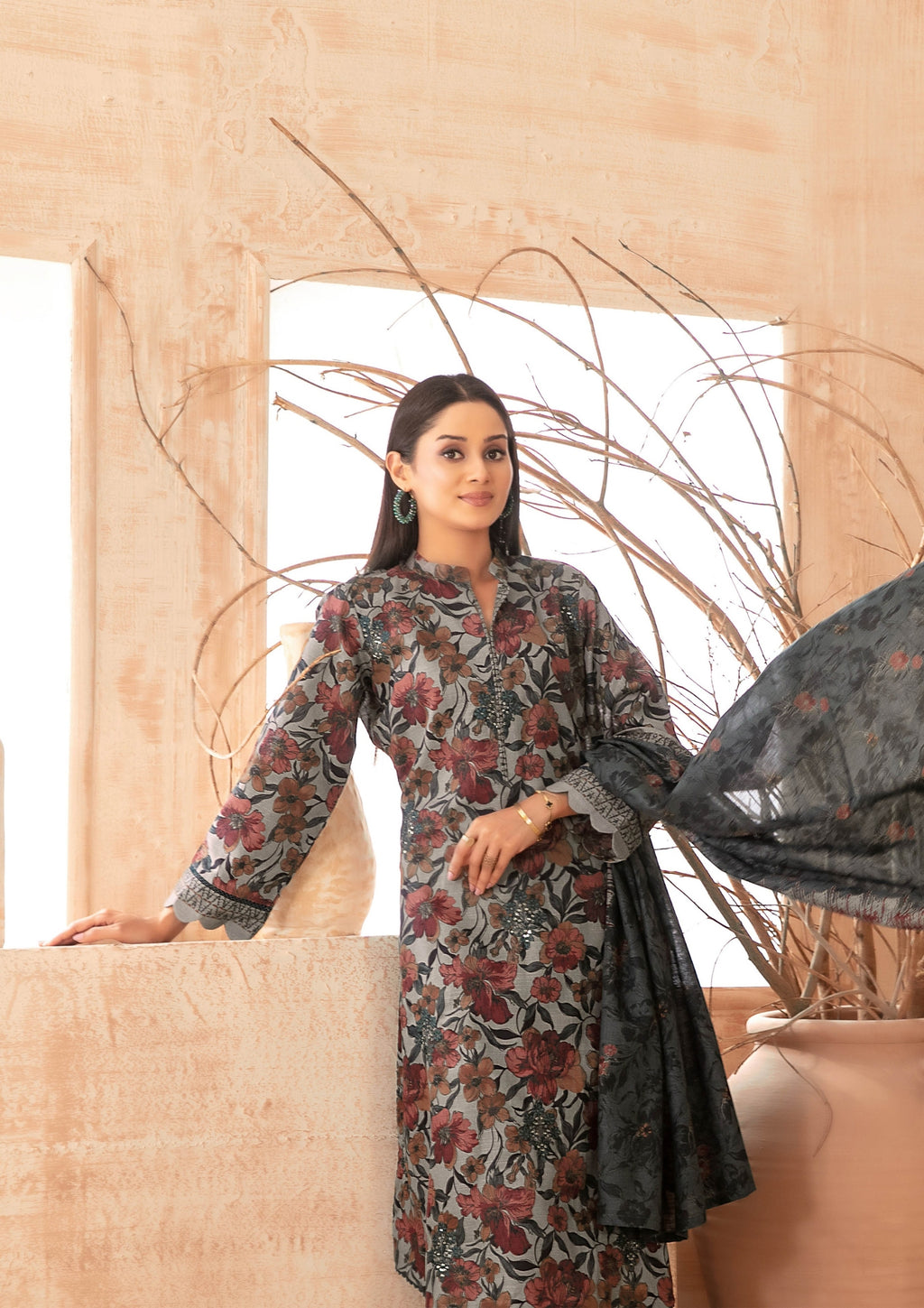 ZIMAL - Unstitched Embroidered Khaddar