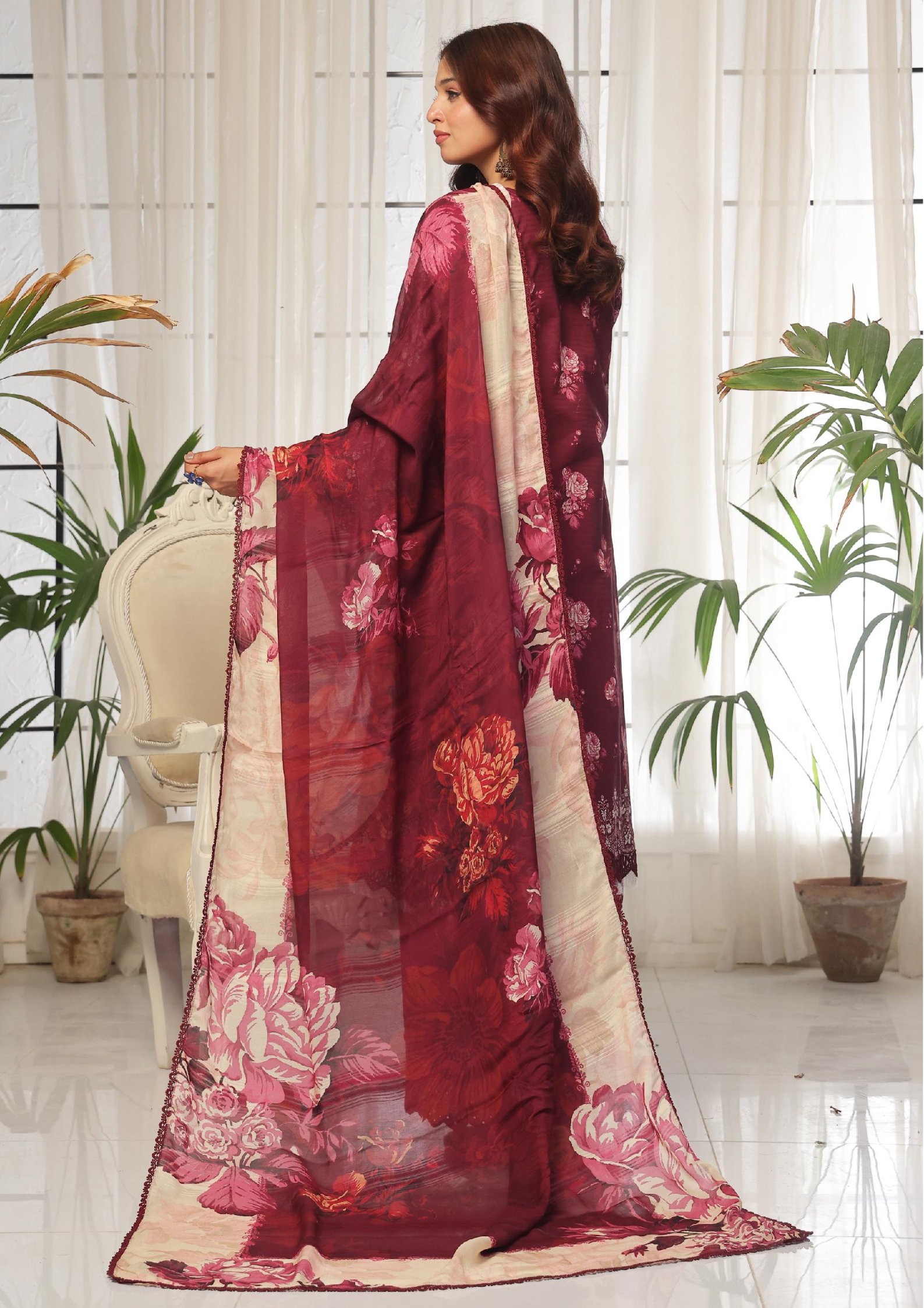 CHANDNI RAAT - Unstitched 3-Piece Bana Dora Digital Lawn