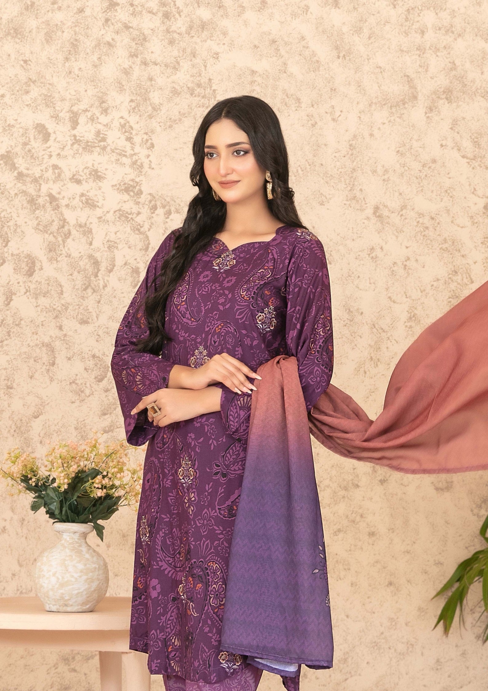 ANCHAL - Unstitched Embroidered Digital Printed Staple
