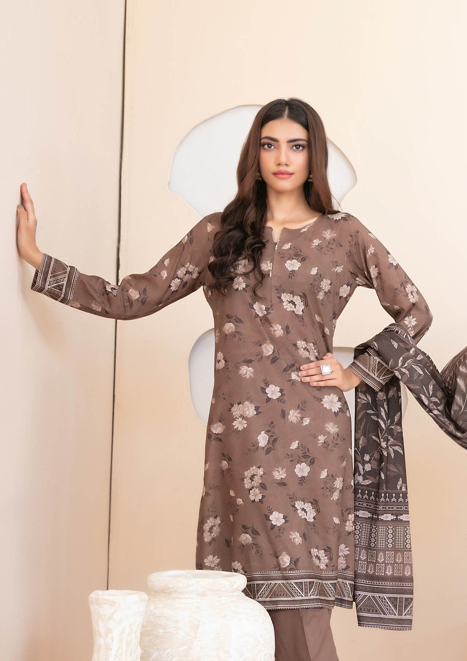 ZEENAT - Unstitched 3-PCS Digital Printed Staple