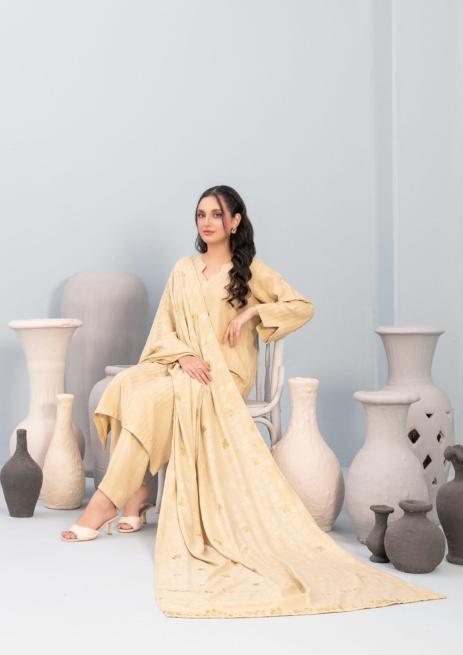 ANEZA - Unstitched Fancy Leather Peach
