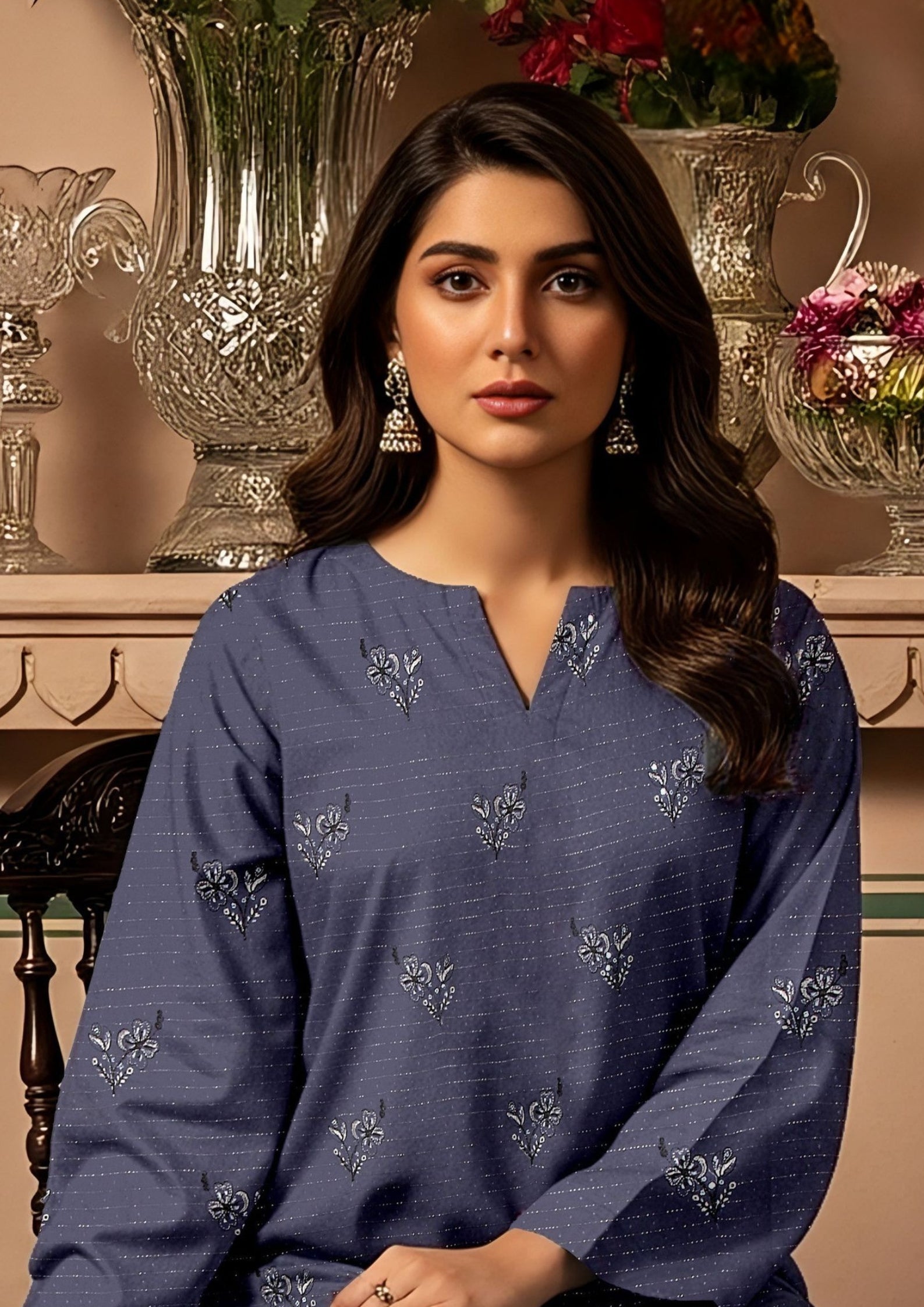 MORNI - Unstitched 3-PCS Embroidered Dhanak