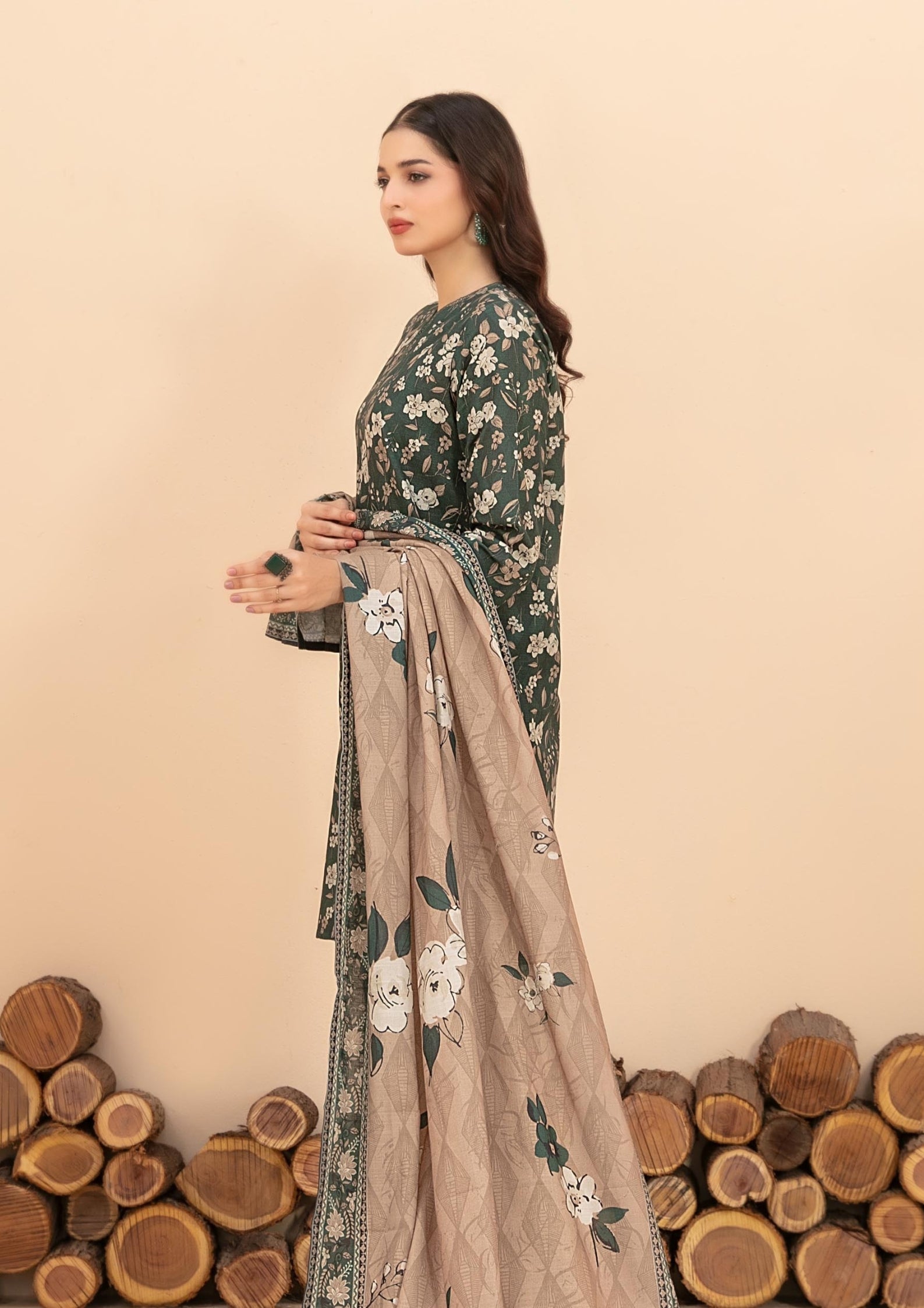 ZARQA - 3-PCS Unstitched Khaddar