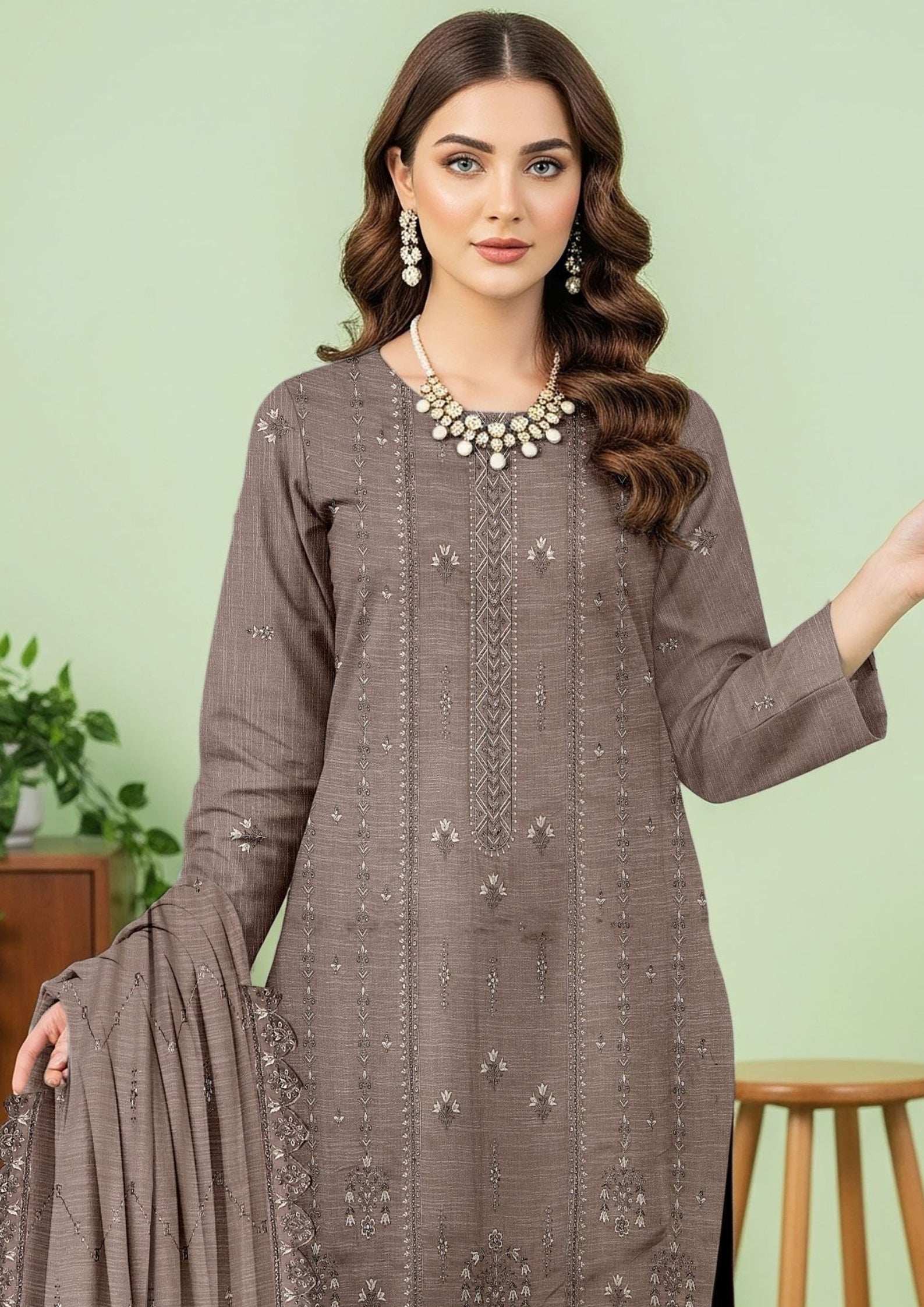 JAL PARI - Unstitched 3-PCS Embroidered