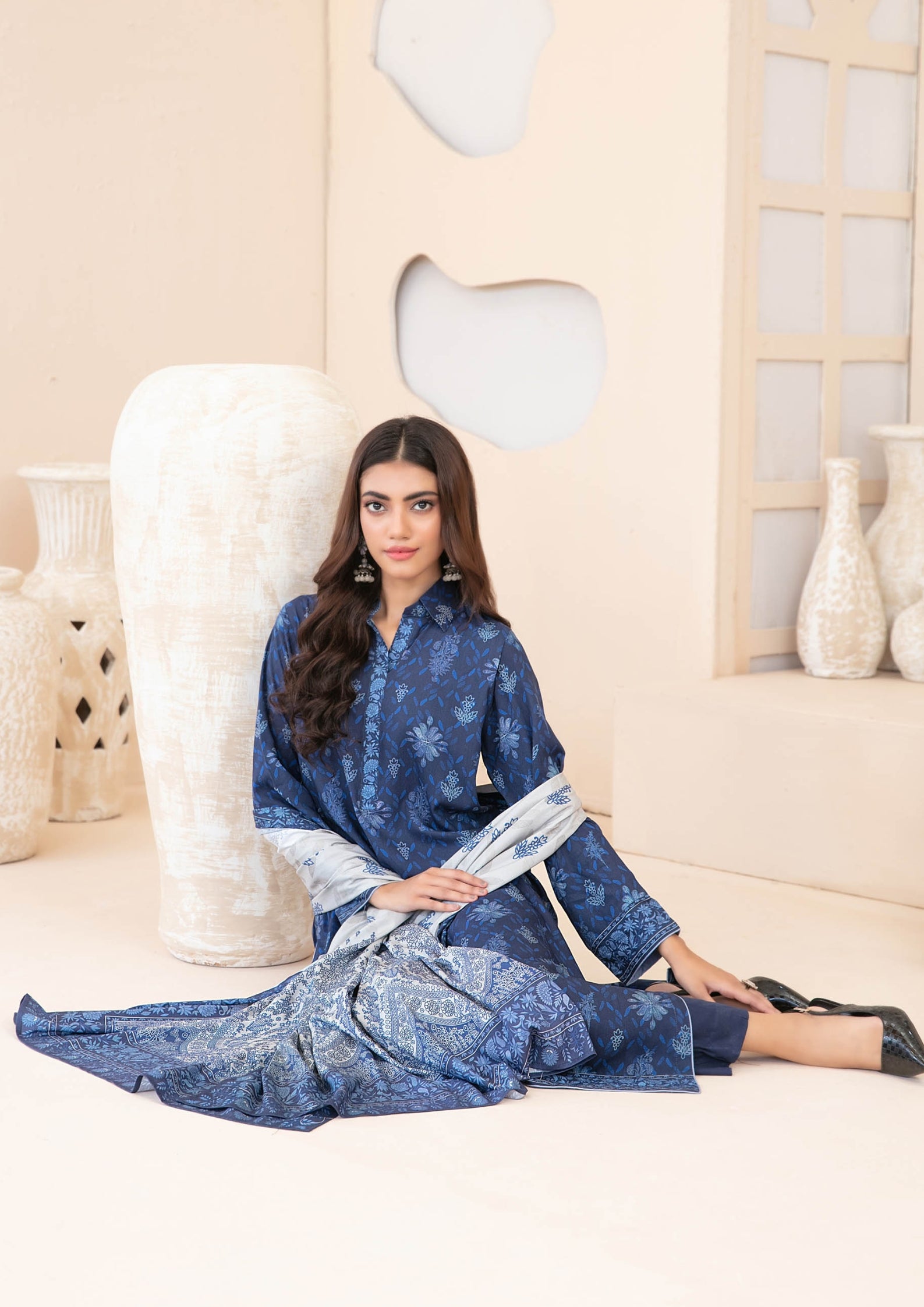 ZEENAT - Unstitched 3-PCS Digital Printed Staple