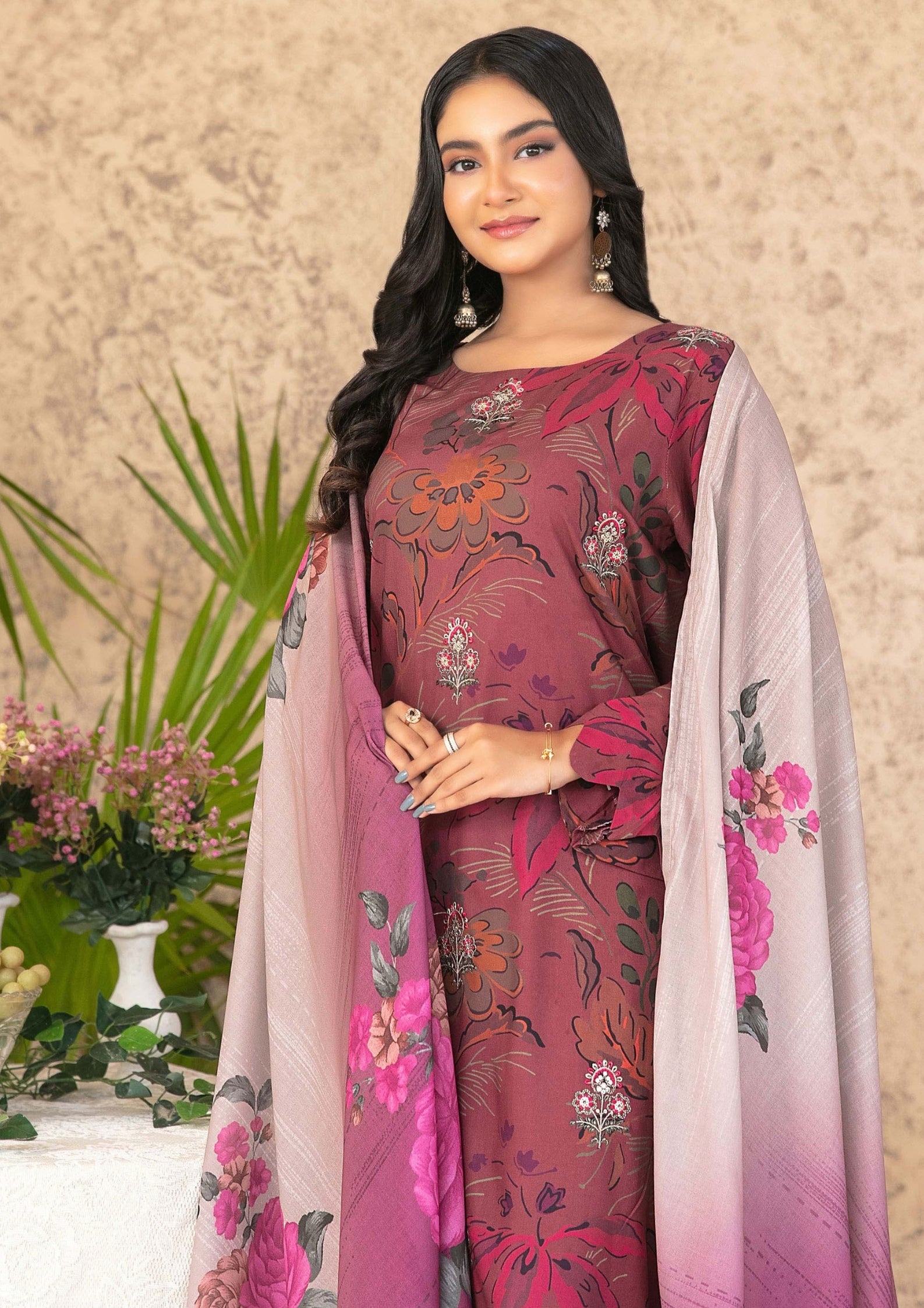 ANCHAL - Unstitched Embroidered Digital Printed Staple