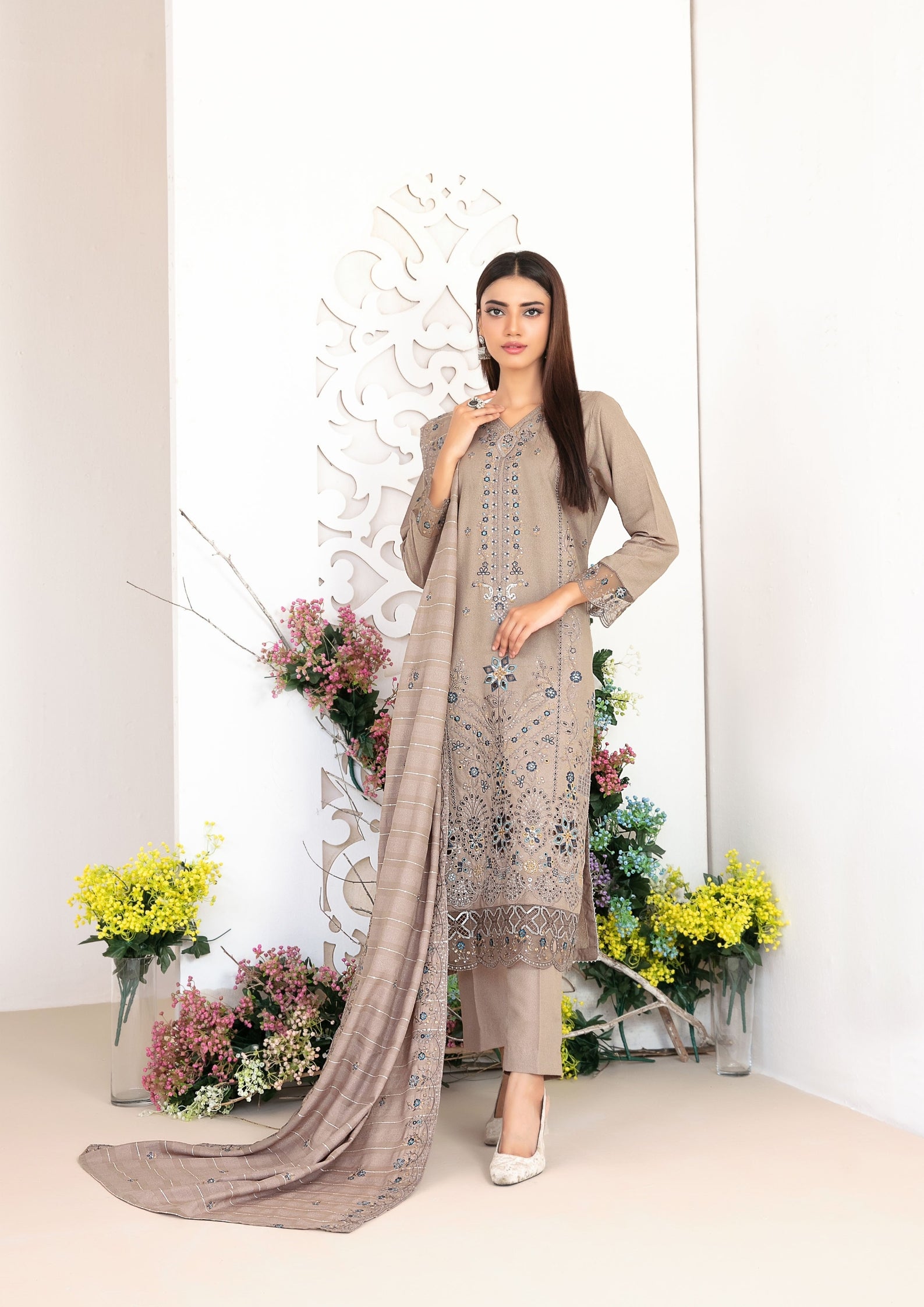 AYZEL - Unstitched  Embroidered Karrandi