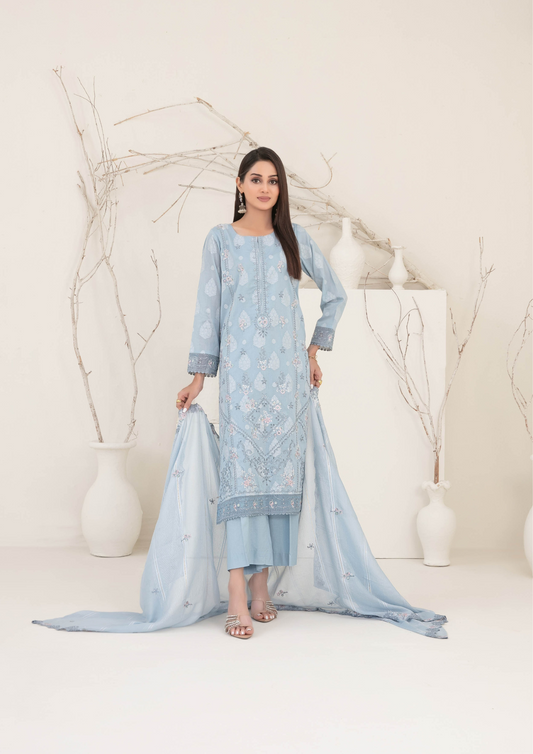 ZEENAT - Unstitched 3-Piece Broshia Banarsi