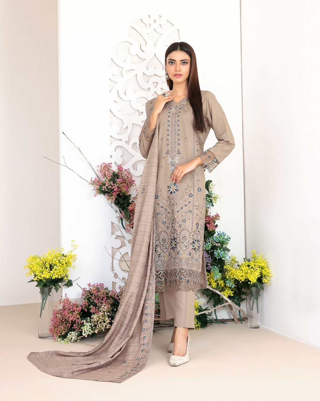 AYZEL - Unstitched  Embroidered Karrandi