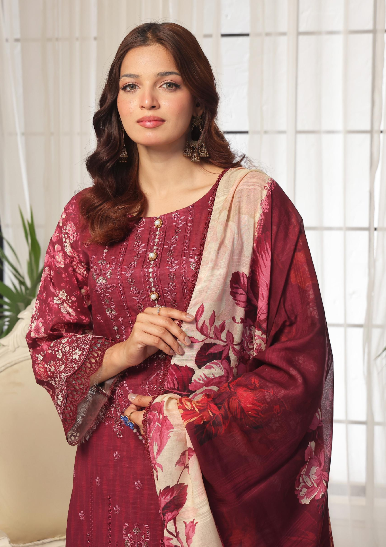 CHANDNI RAAT - Unstitched 3-Piece Bana Dora Digital Lawn