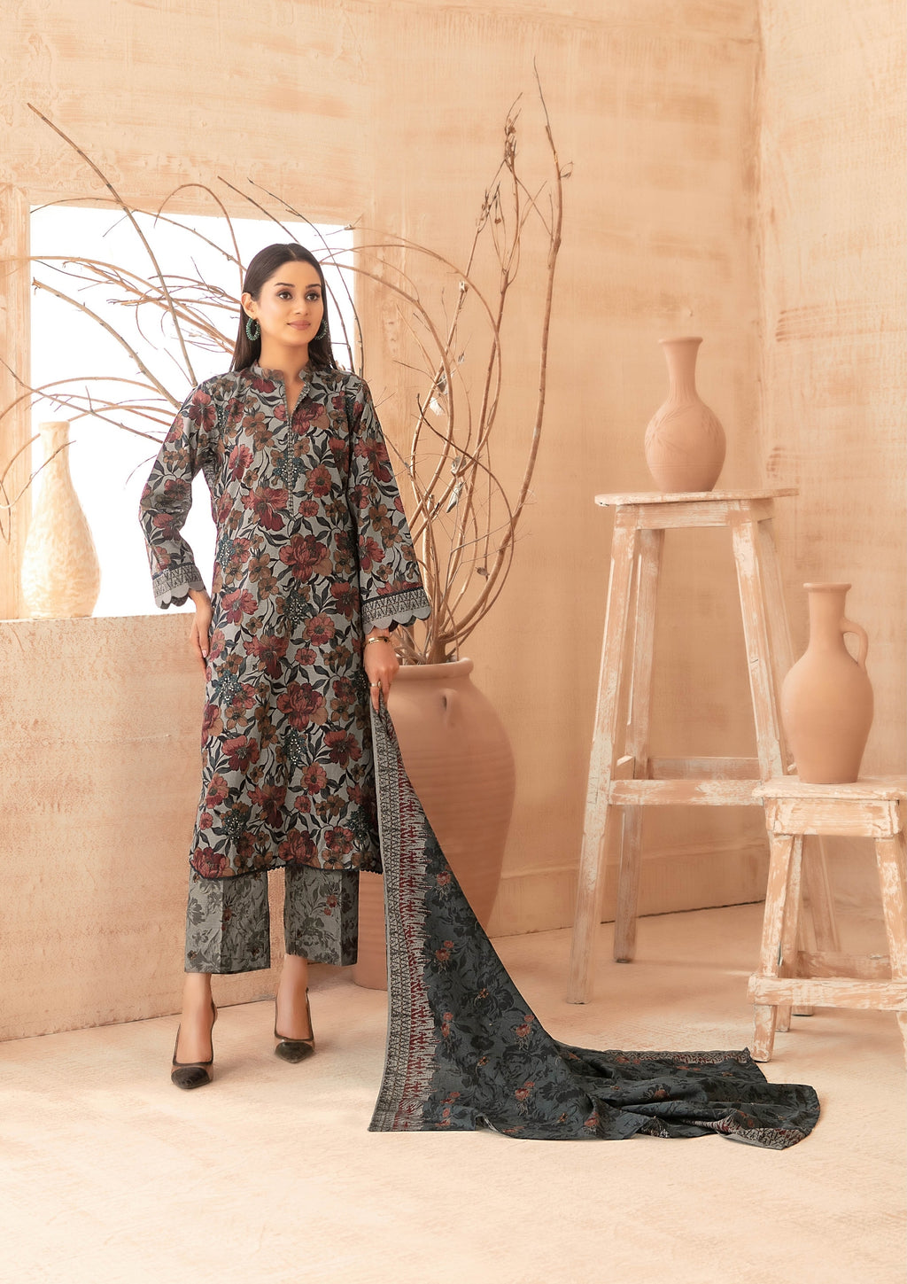 ZIMAL - Unstitched Embroidered Khaddar