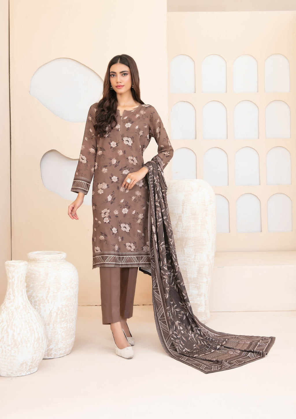 ZEENAT - Unstitched 3-PCS Digital Printed Staple