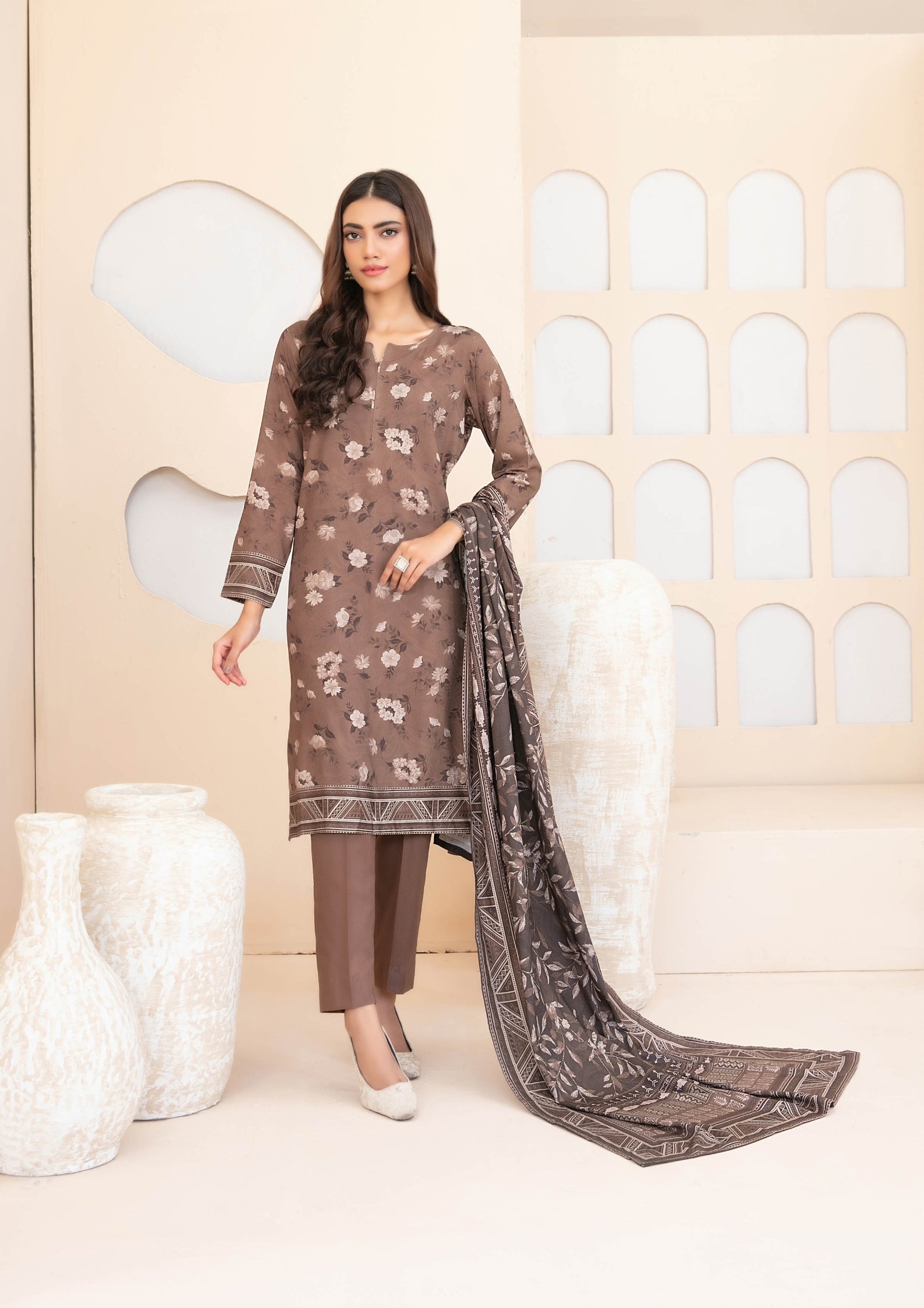 ZEENAT - Unstitched 3-PCS Digital Printed Staple