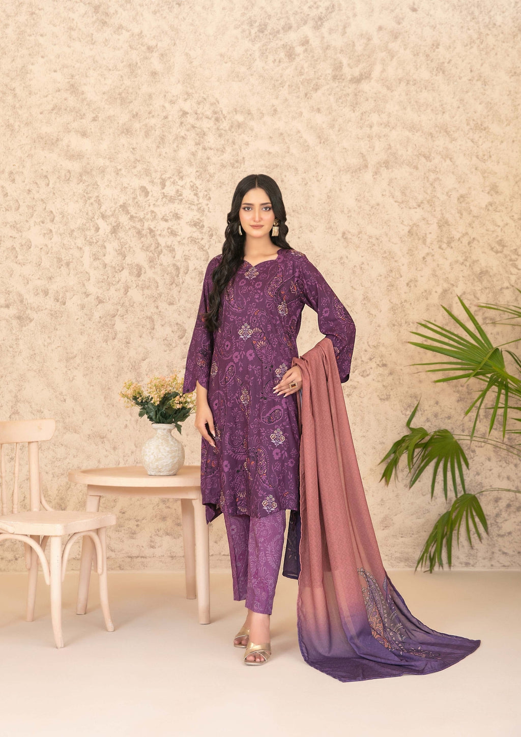 ANCHAL - Unstitched Embroidered Digital Printed Staple