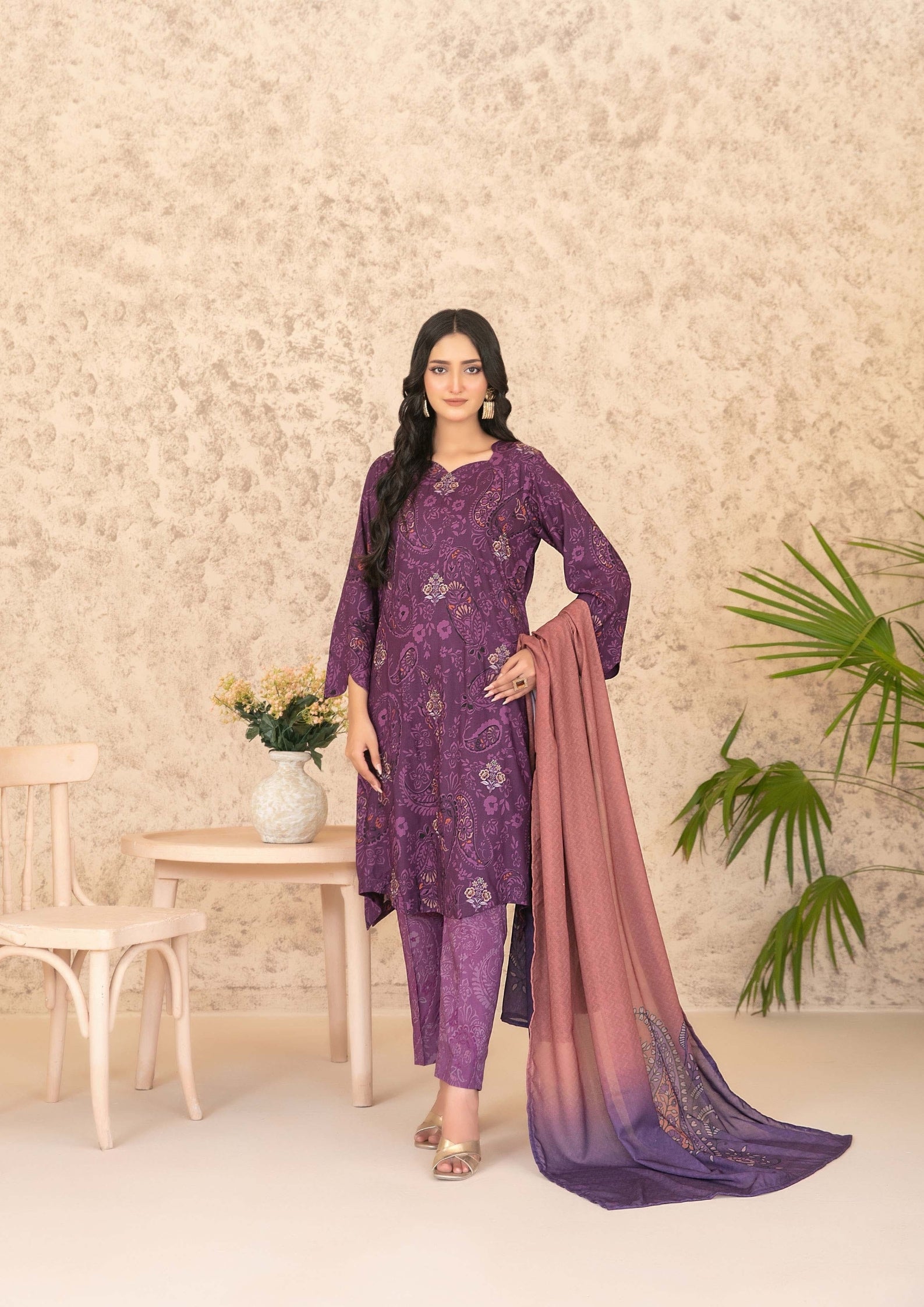ANCHAL - Unstitched Embroidered Digital Printed Staple