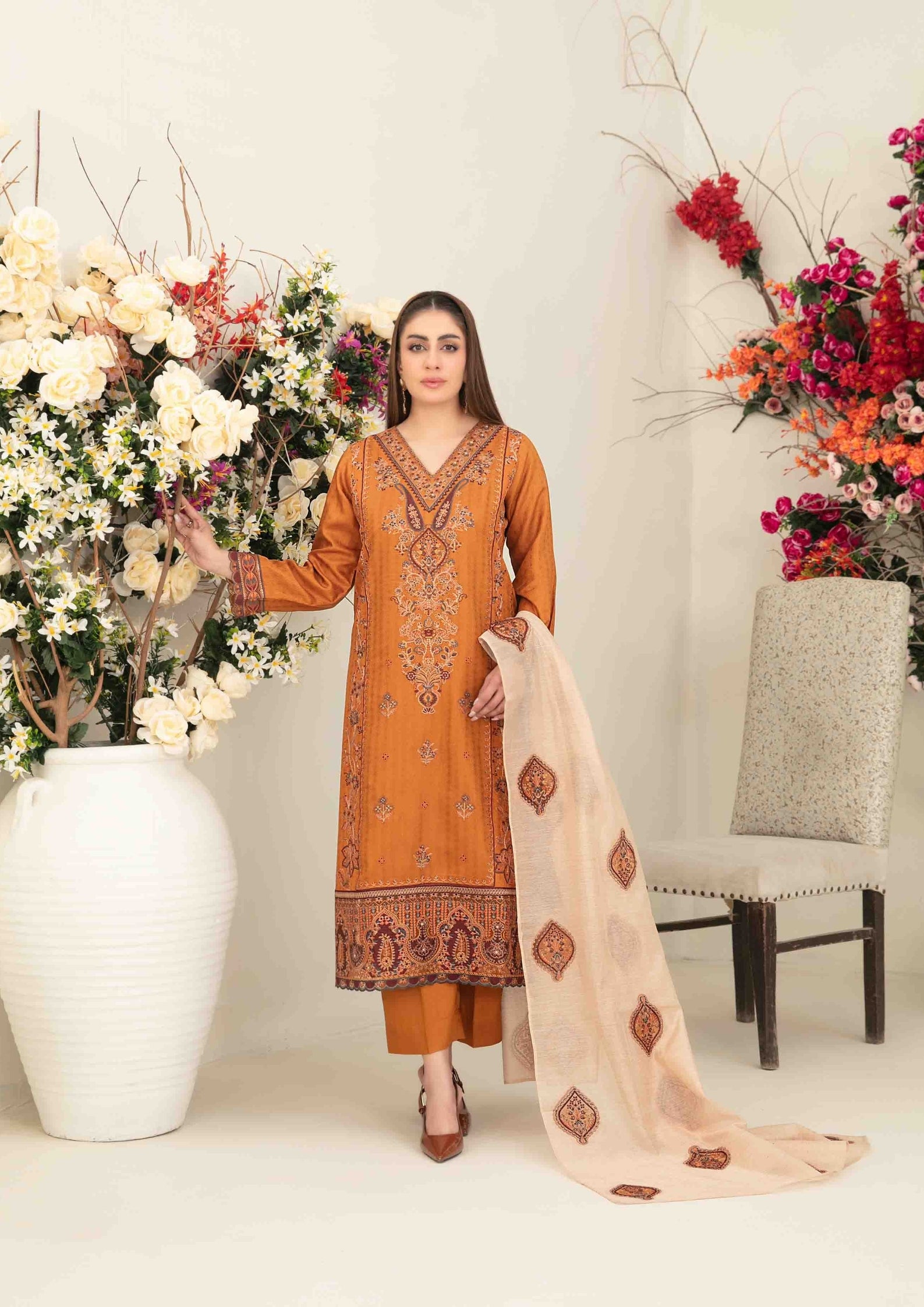 ZAFRAH - Semi Stitched Embroidered Viscose