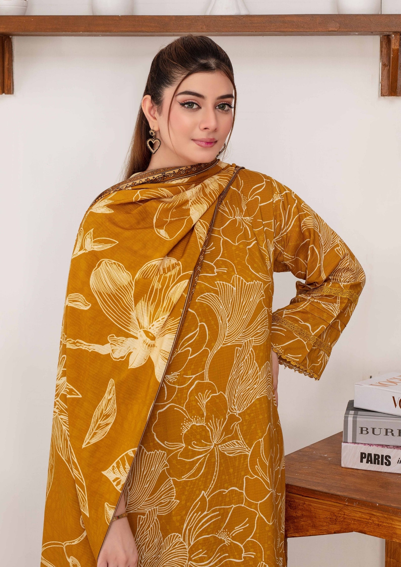 SHAFAQ - Unstitched 3-PCS Bana Dora Linen