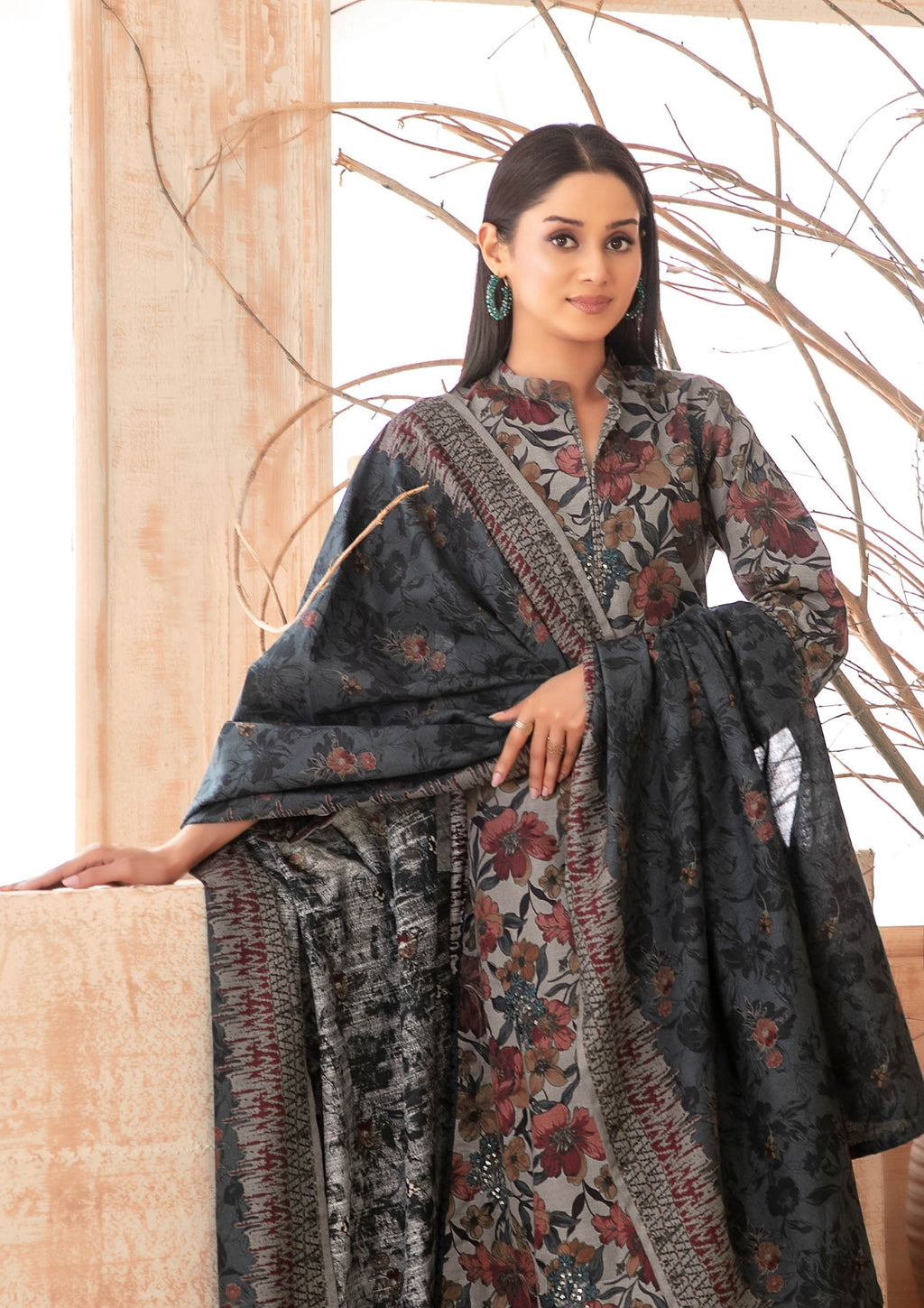 ZIMAL - Unstitched Embroidered Khaddar