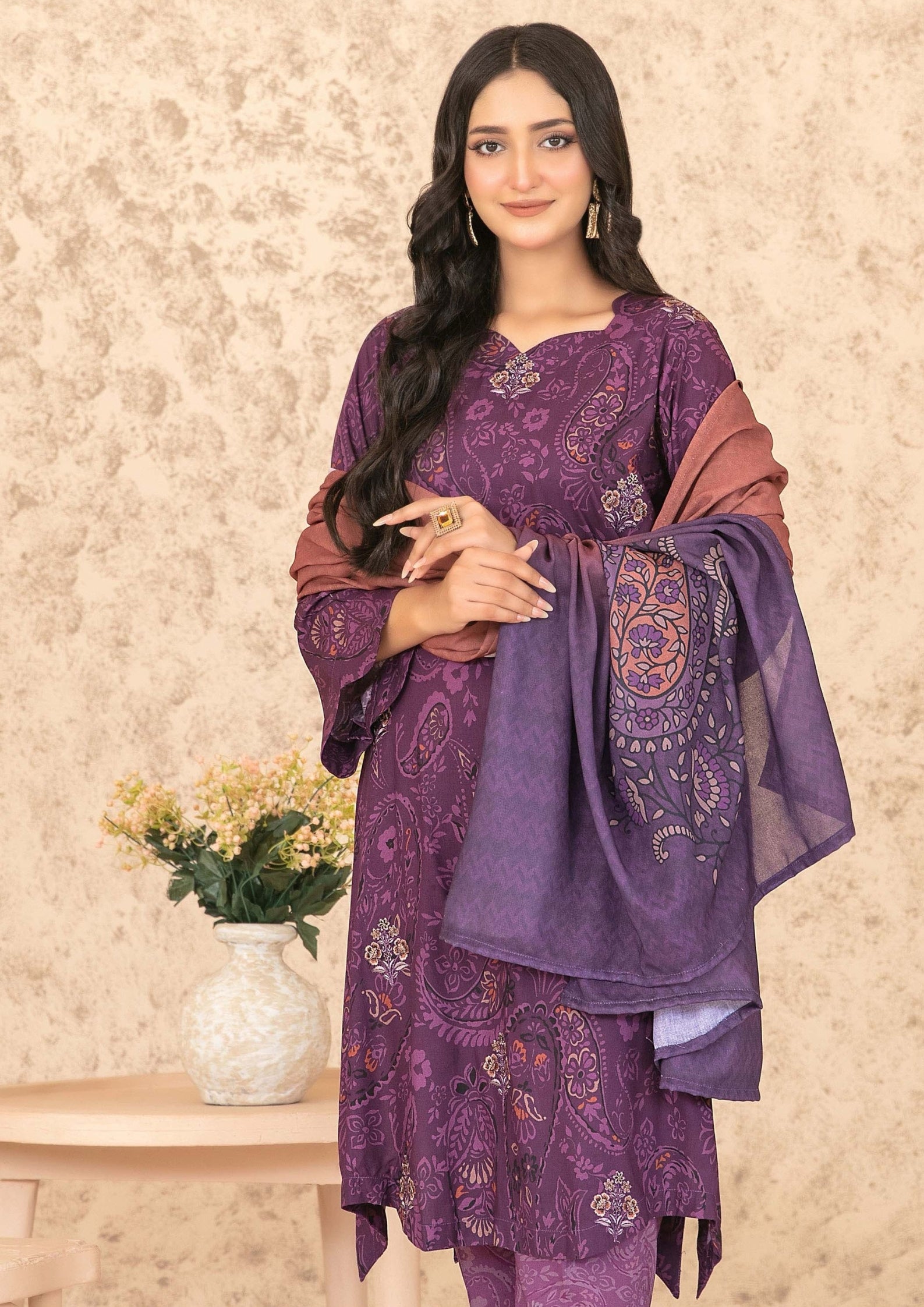 ANCHAL - Unstitched Embroidered Digital Printed Staple