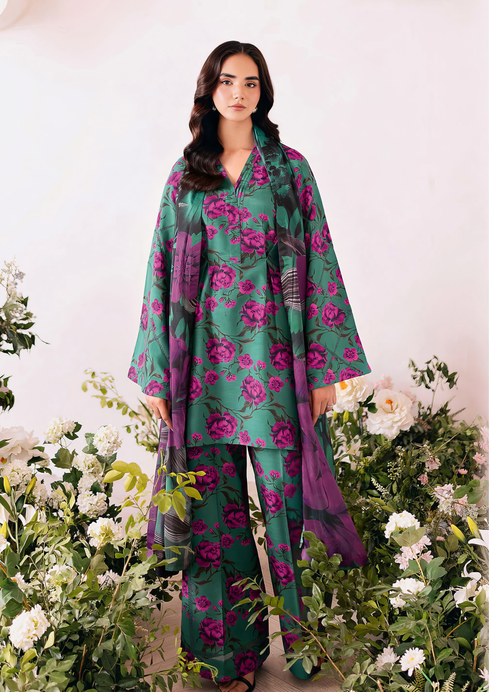 NAQSH-E-NAAZ - Unstitched 3-Piece Digital Bana Dora Lawn