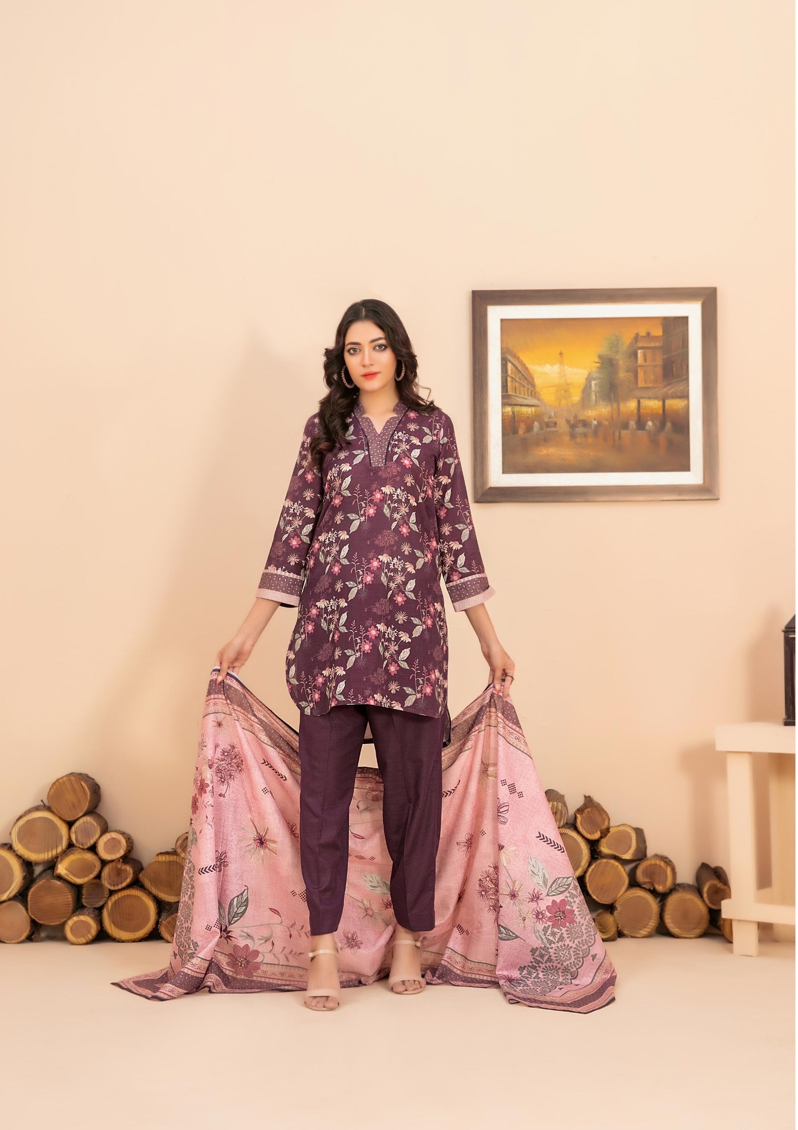 ZARQA - 3-PCS Unstitched Khaddar