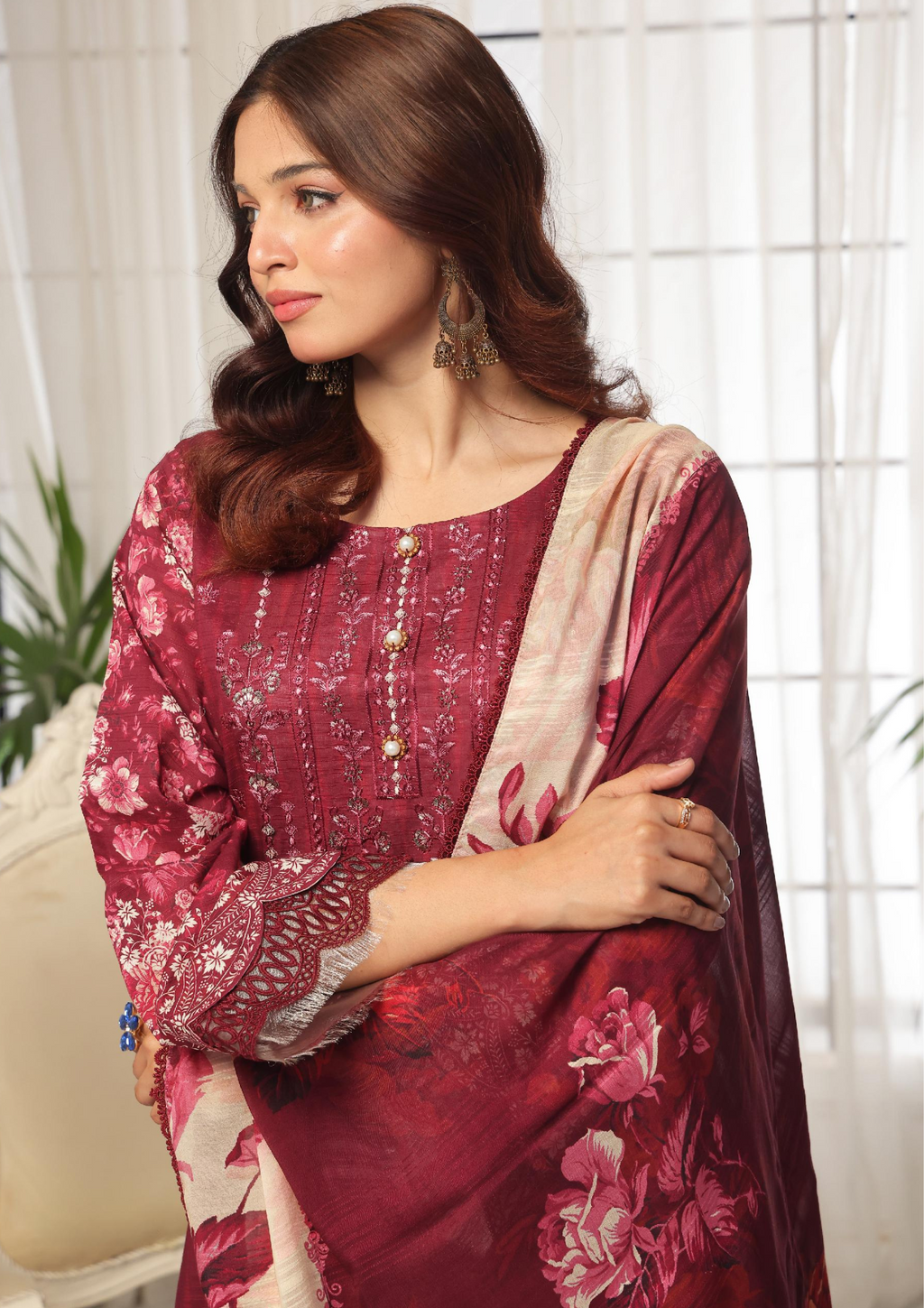 CHANDNI RAAT - Unstitched 3-Piece Bana Dora Digital Lawn