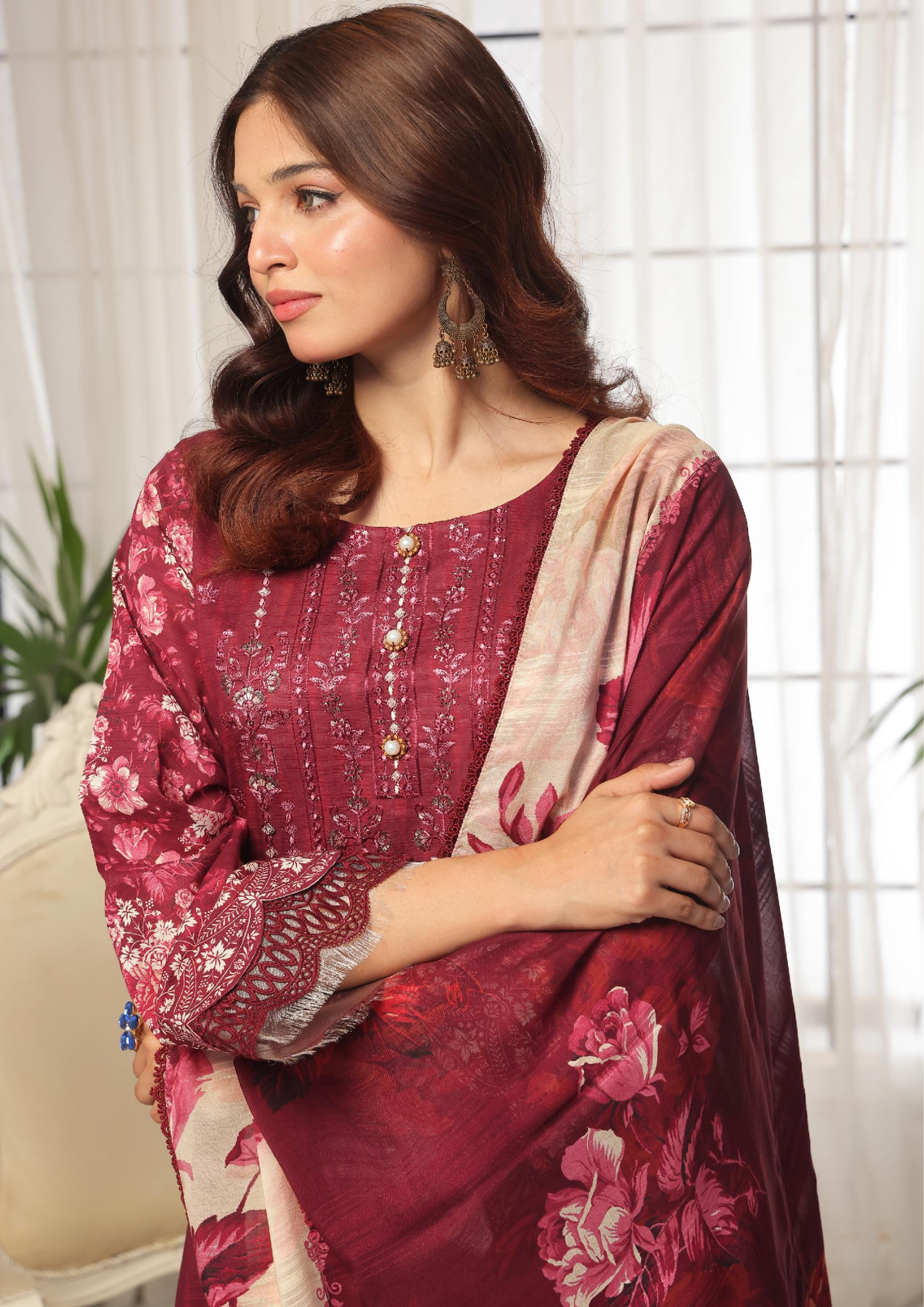 CHANDNI RAAT - Unstitched 3-Piece Bana Dora Digital Lawn