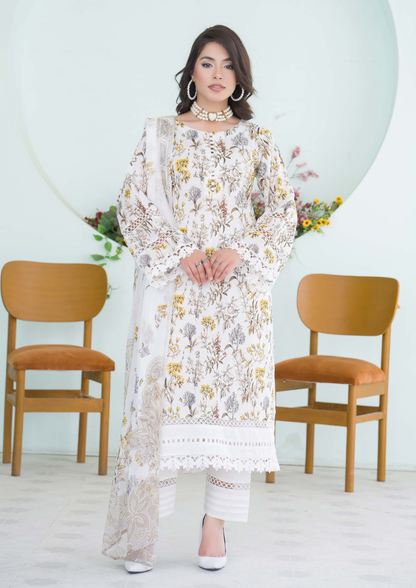 PEHNAWAA - Unstitched 3-Piece Digital Printed Lawn