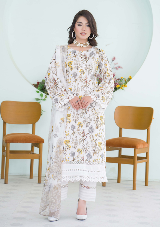PEHNAWAA - Unstitched 3-Piece Digital Printed Lawn