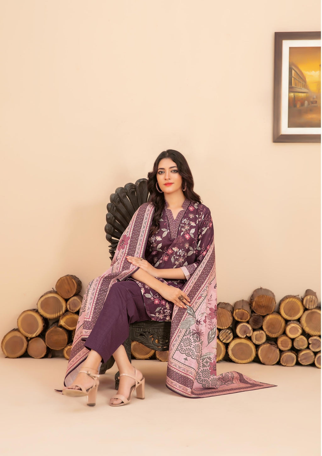 ZARQA - 3-PCS Unstitched Khaddar