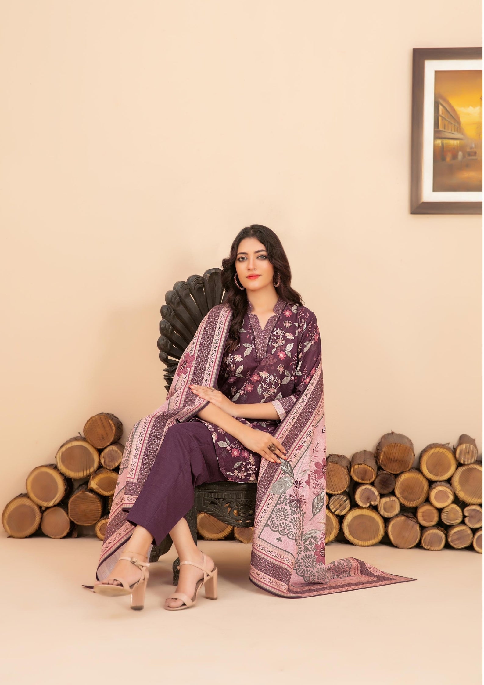 ZARQA - 3-PCS Unstitched Khaddar
