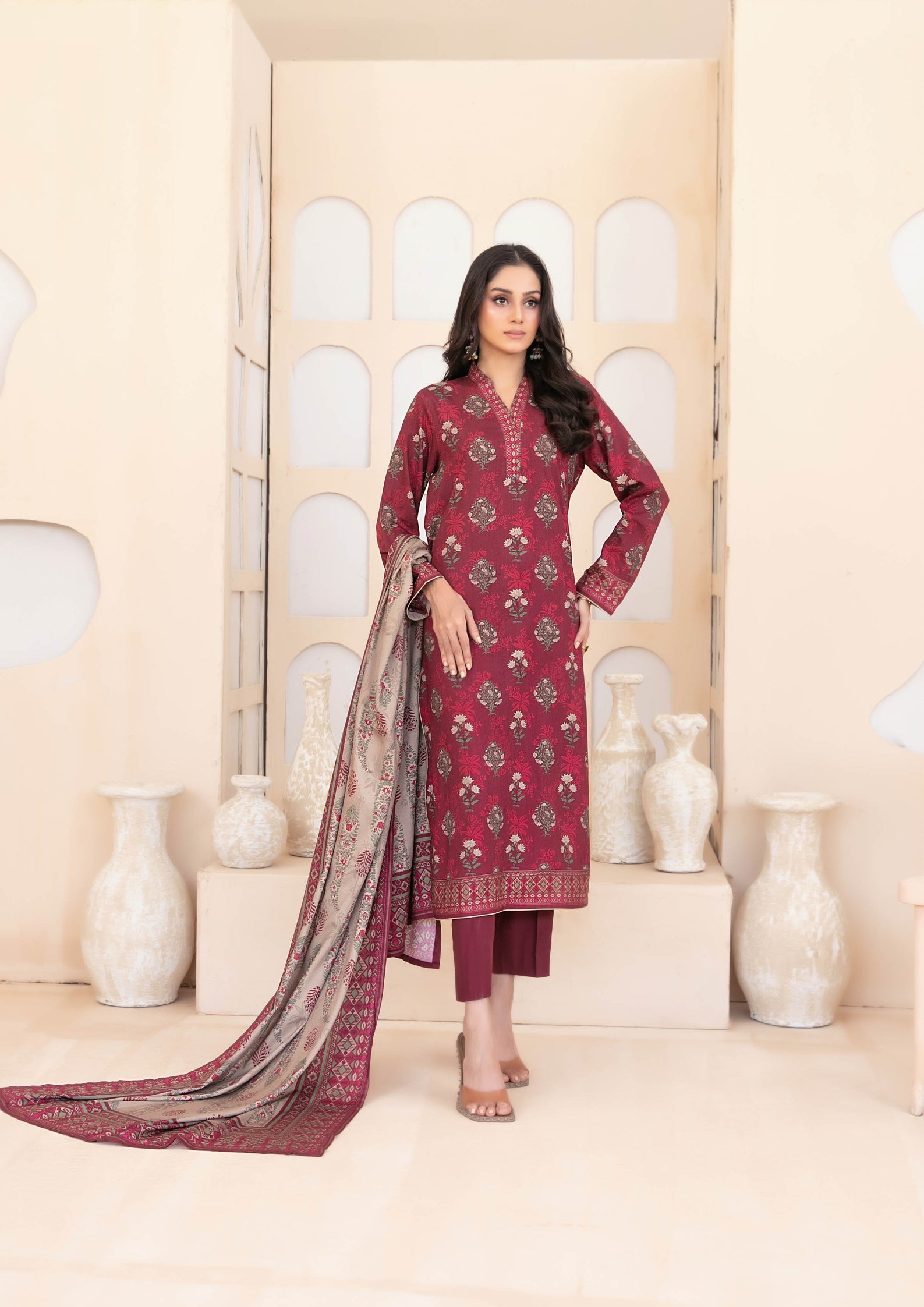 ZEENAT - Unstitched 3-PCS Digital Printed Staple