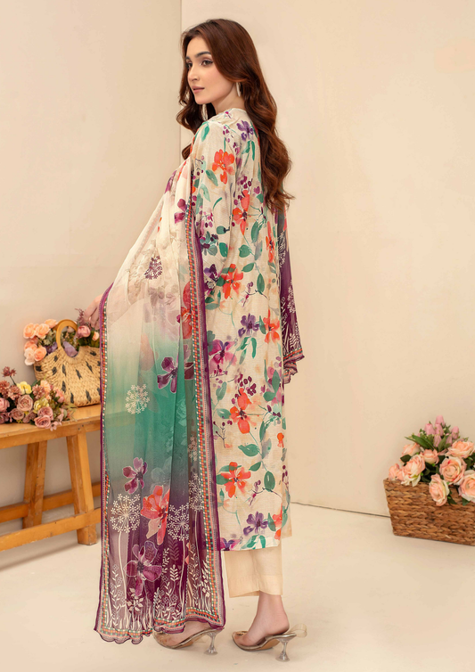AQAS - Unstitched 3-Piece Digital Printed