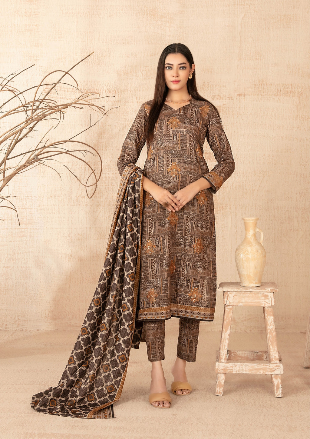 ZIMAL - Unstitched Embroidered Khaddar