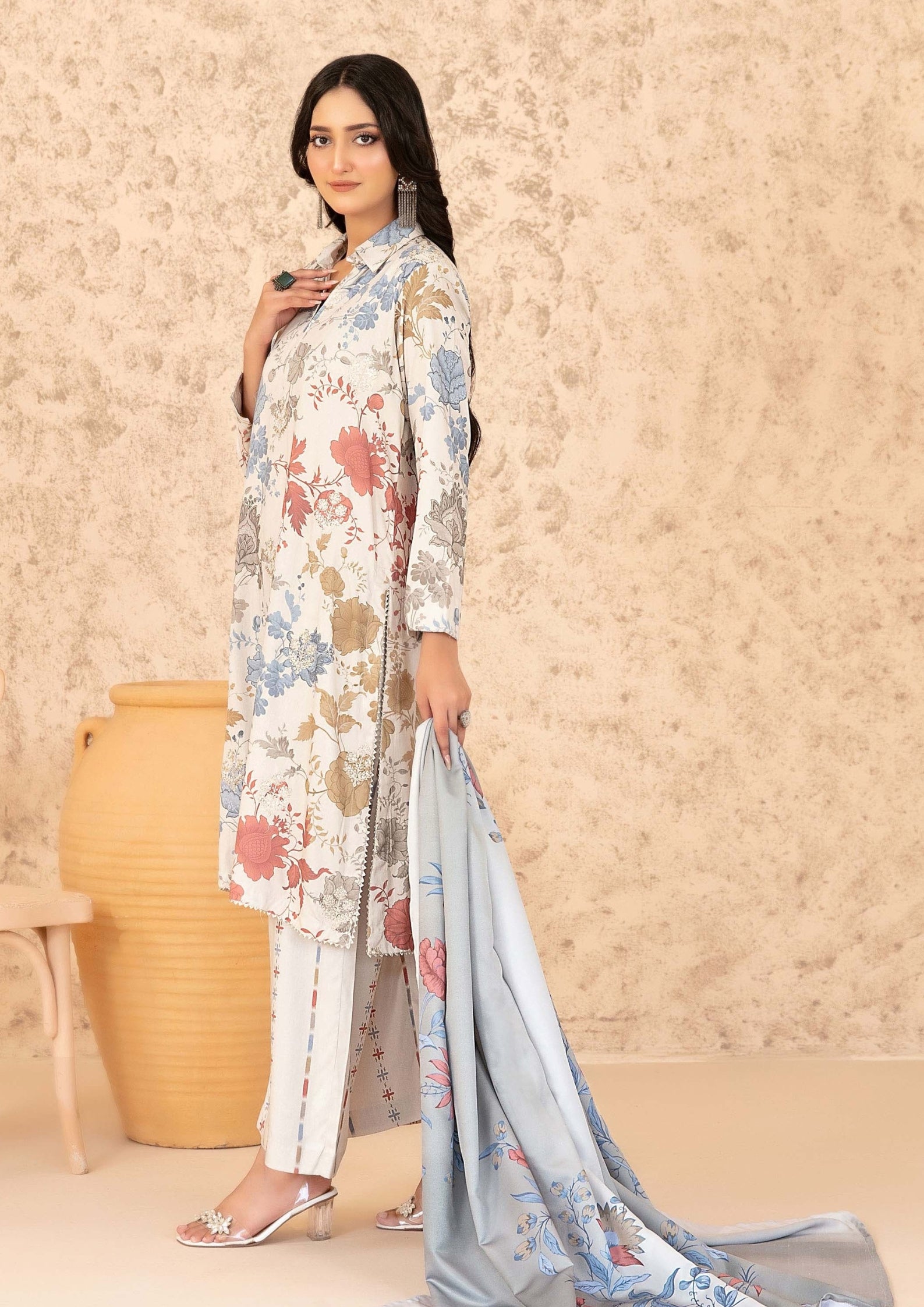 ANCHAL - Unstitched Embroidered Digital Printed Staple