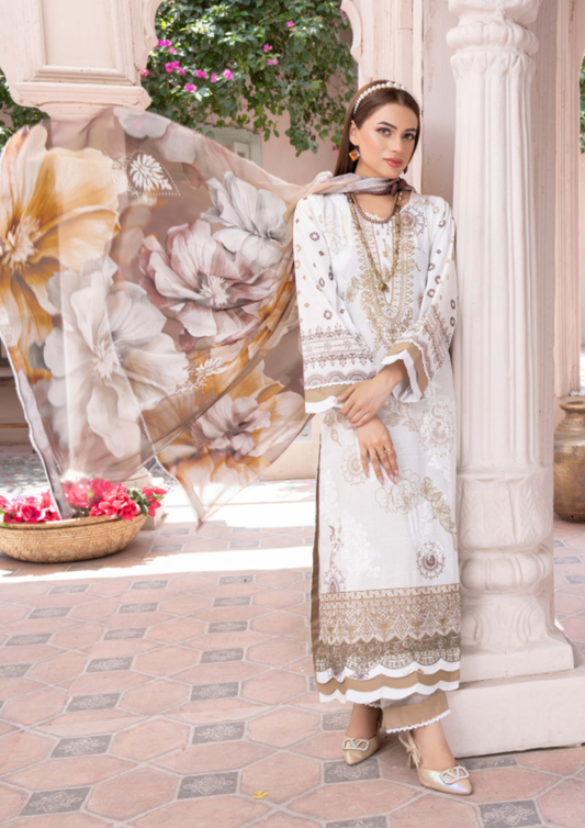 DHAGAY - Unstitched 3-Piece Embroidered Lawn