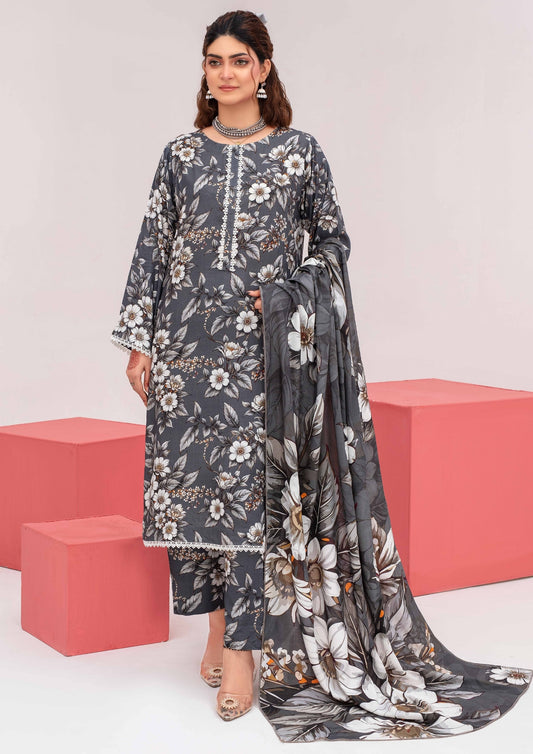Meena - Unstitched 3-Piece Digital Linen