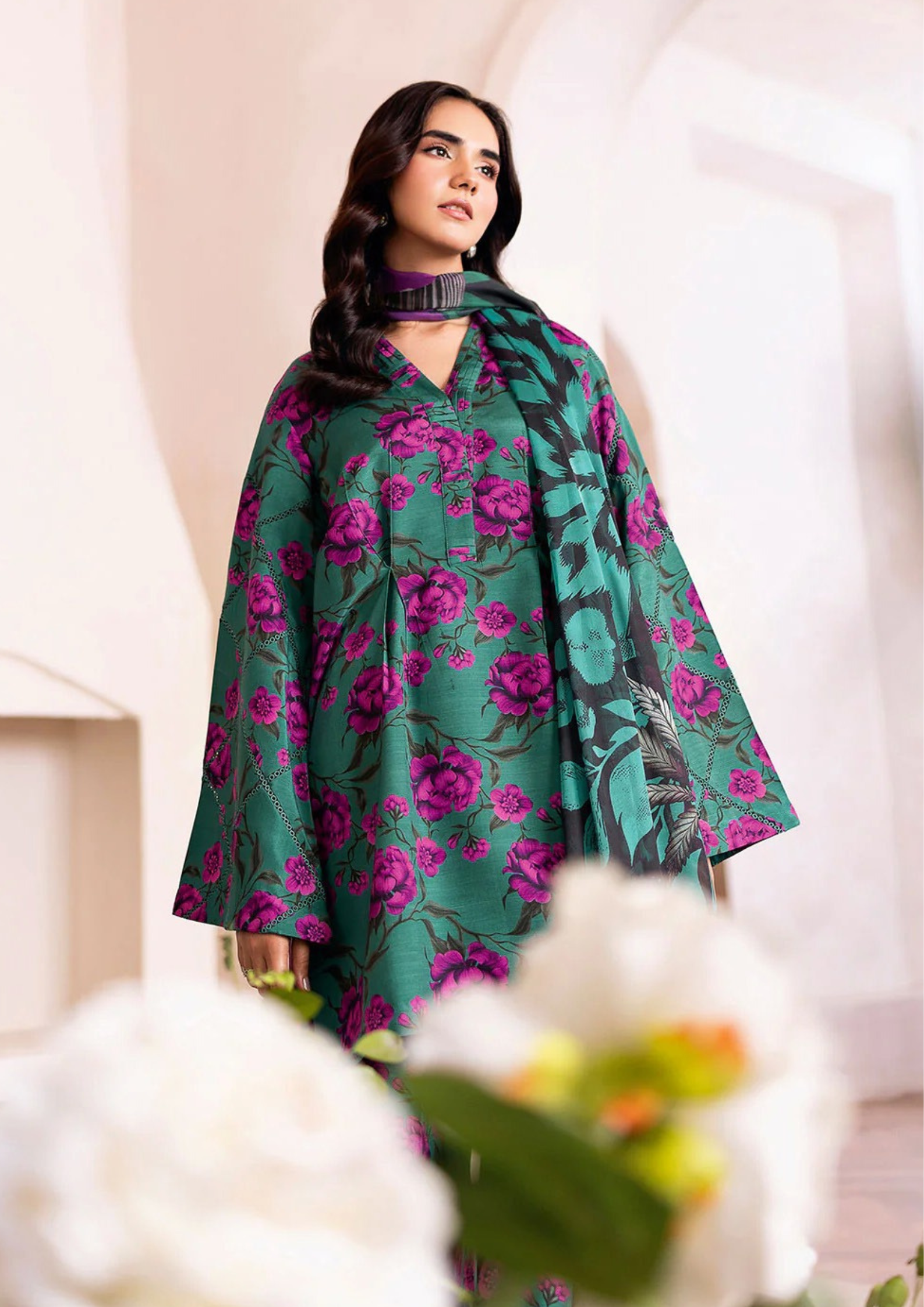 NAQSH-E-NAAZ - Unstitched 3-Piece Digital Bana Dora Lawn