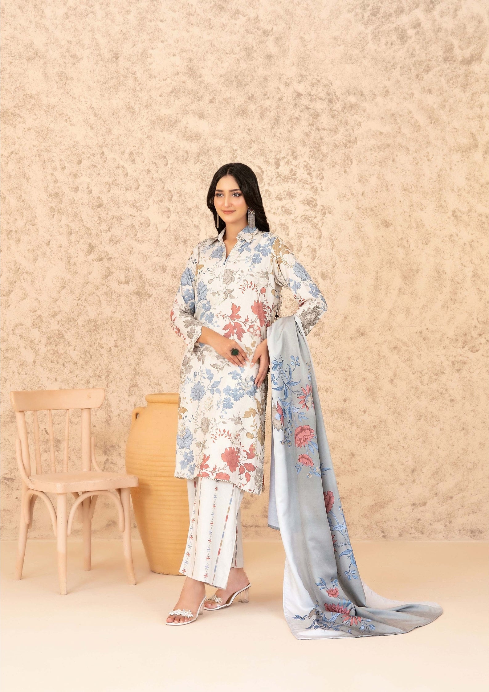 ANCHAL - Unstitched Embroidered Digital Printed Staple