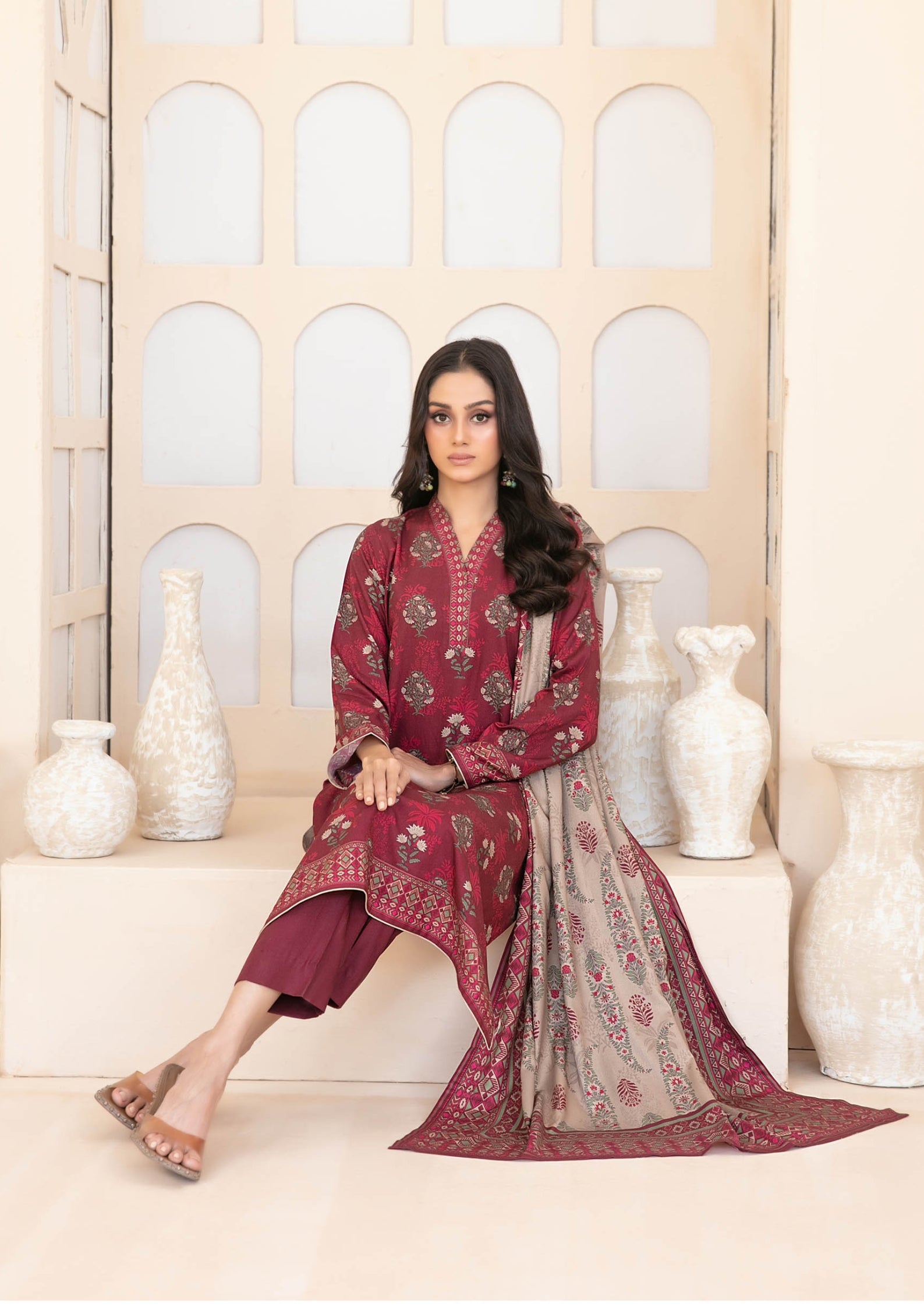 ZEENAT - Unstitched 3-PCS Digital Printed Staple