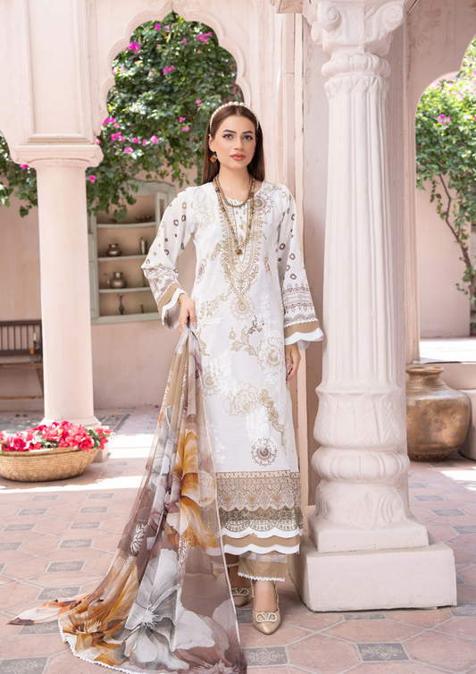 DHAGAY - Unstitched 3-Piece Embroidered Lawn