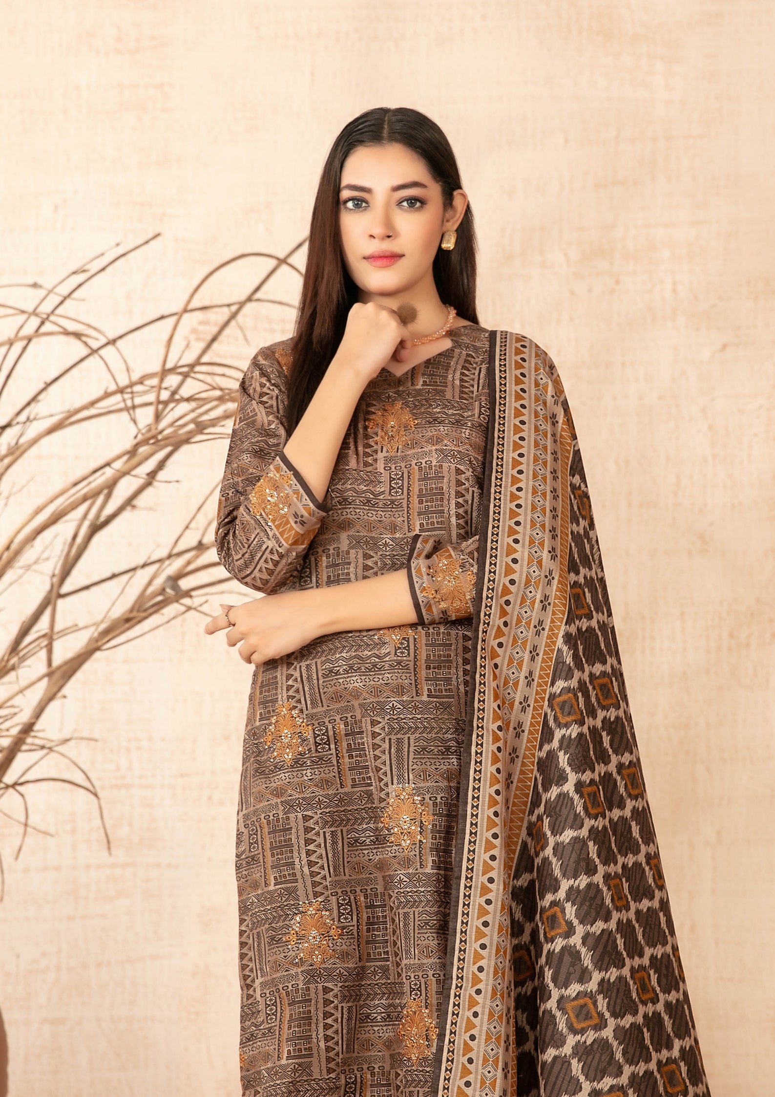 ZIMAL - Unstitched Embroidered Khaddar