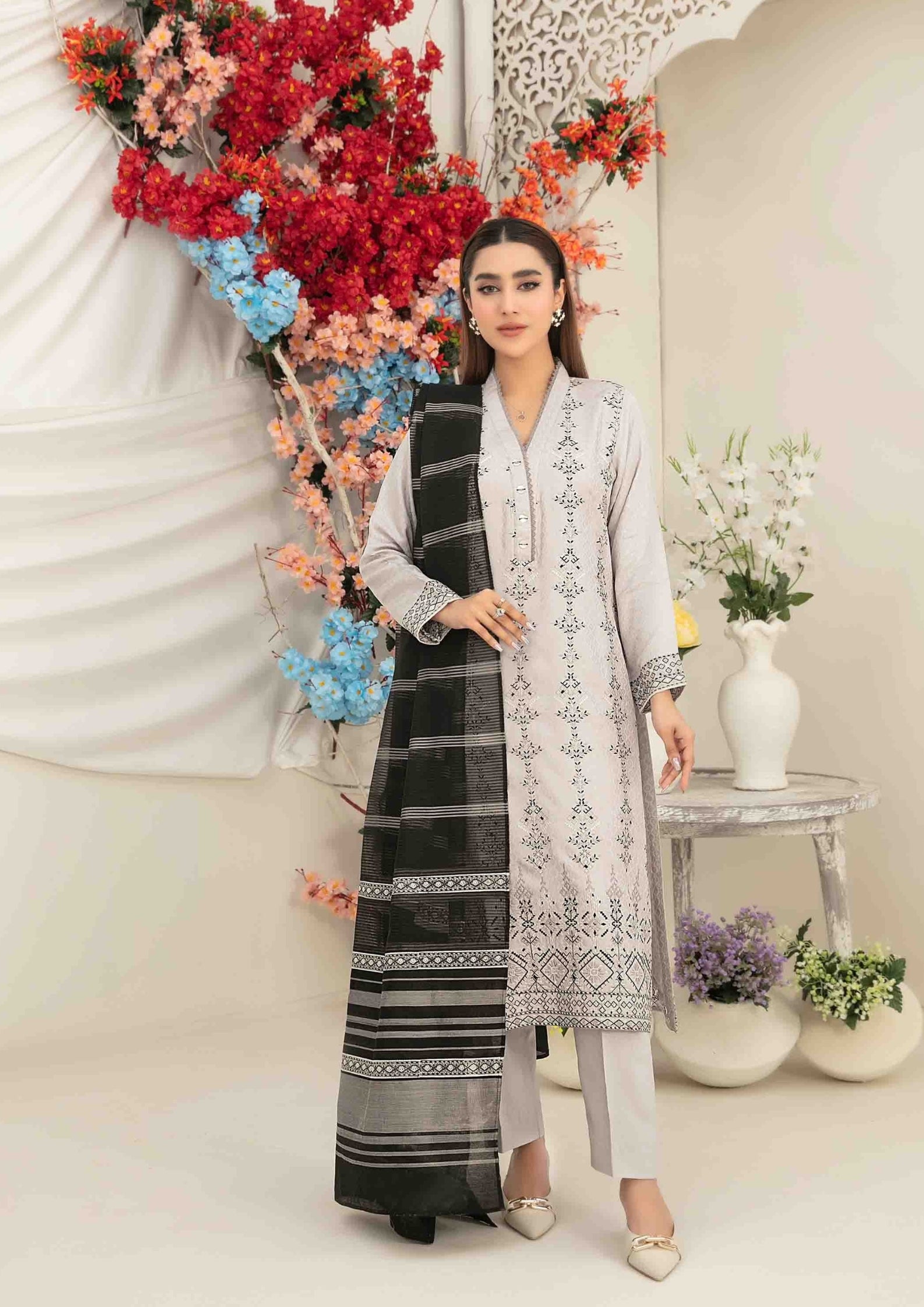 ZAFRAH - Semi Stitched Embroidered Viscose