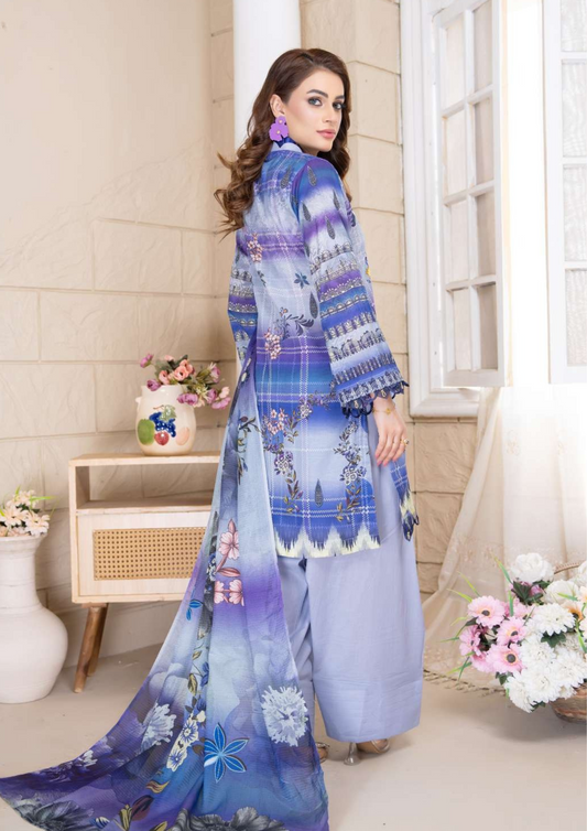 KAJAL - Unstitched 3-Piece Digital Lawn