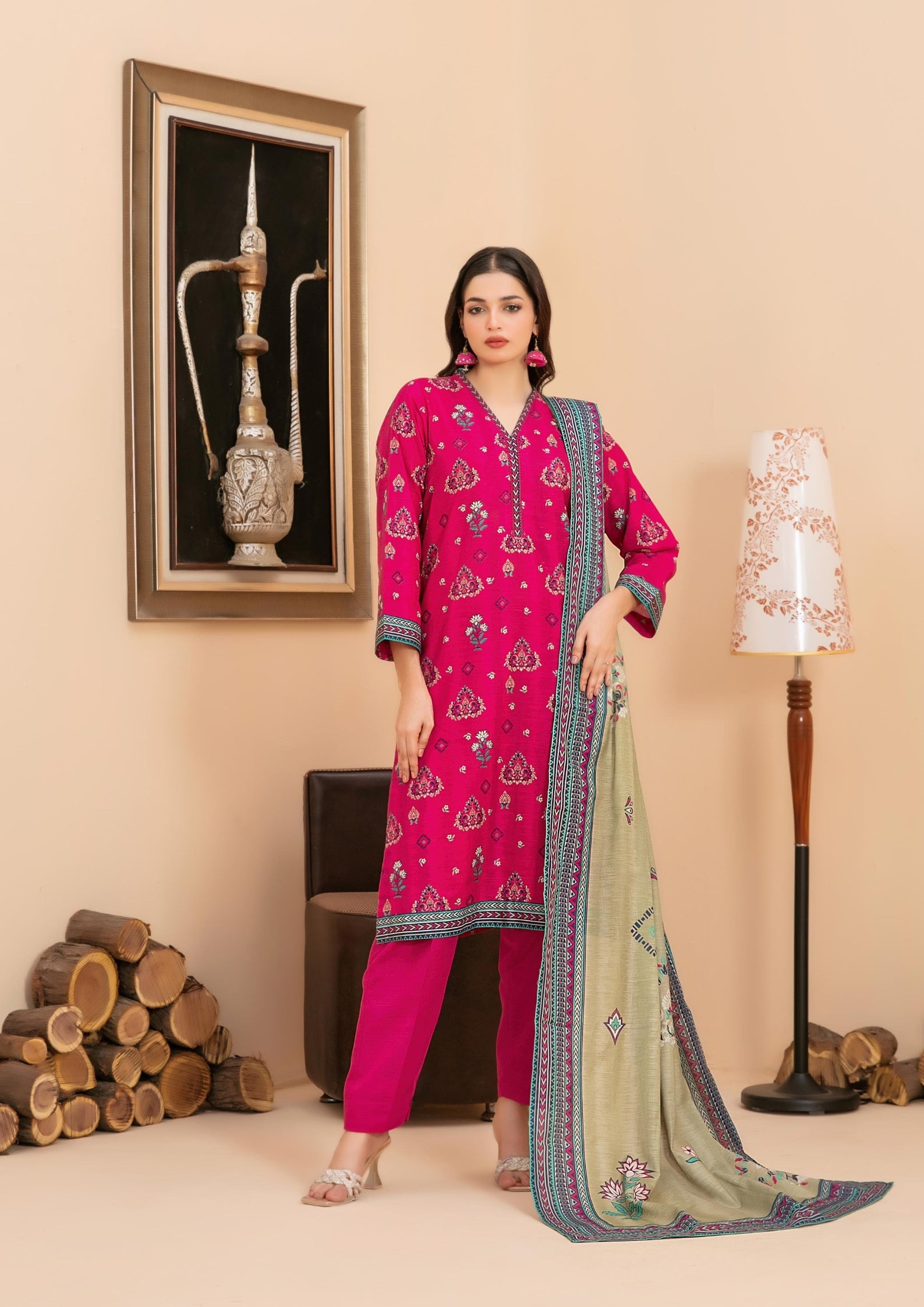 ZARQA - 3-PCS Unstitched Khaddar