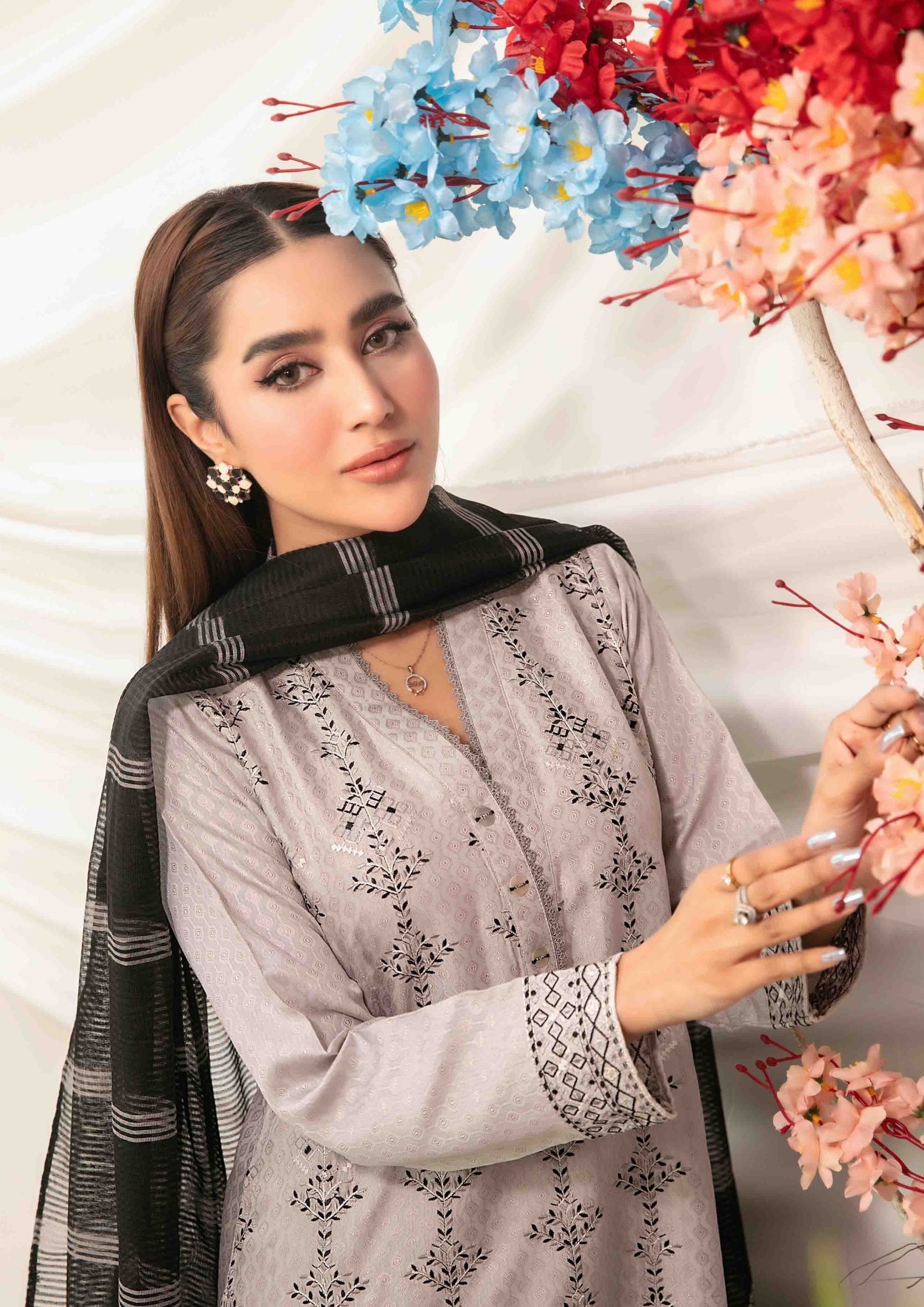 ZAFRAH - Semi Stitched Embroidered Viscose